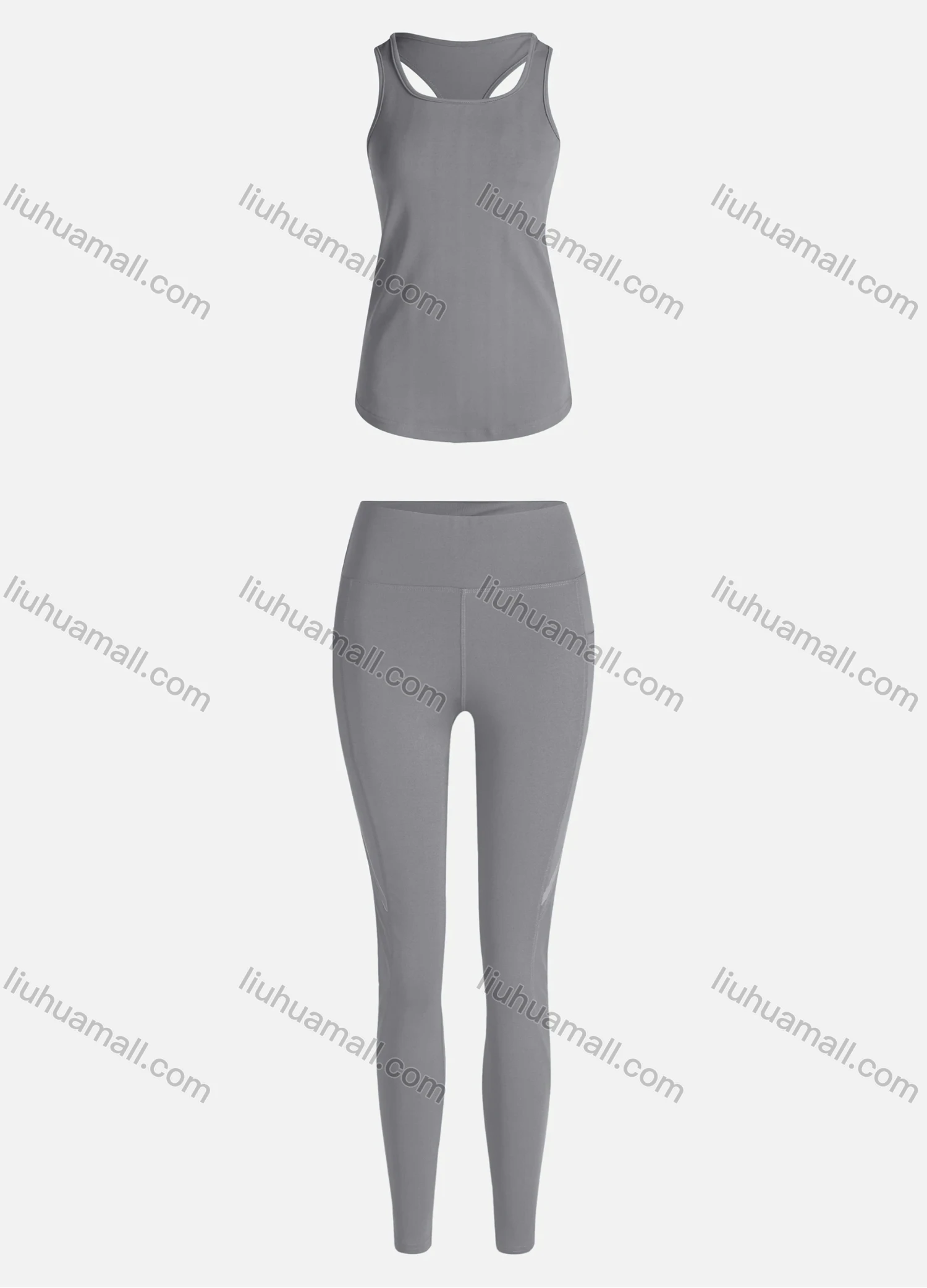 Wholesale Women's Sporty Breathable Quick Dry Letter Tank Top & High Waist Leggings 2 Piece Yoga Workout Outfits 1006#&1010# - Liuhuamall