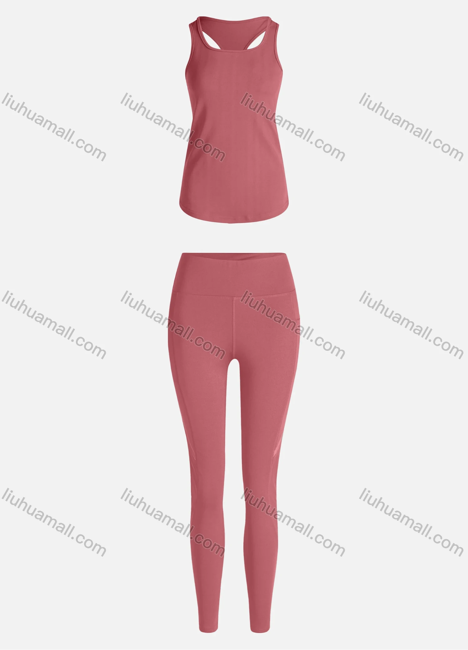 Wholesale Women's Sporty Breathable Quick Dry Letter Tank Top & High Waist Leggings 2 Piece Yoga Workout Outfits 1006#&1010# - Liuhuamall