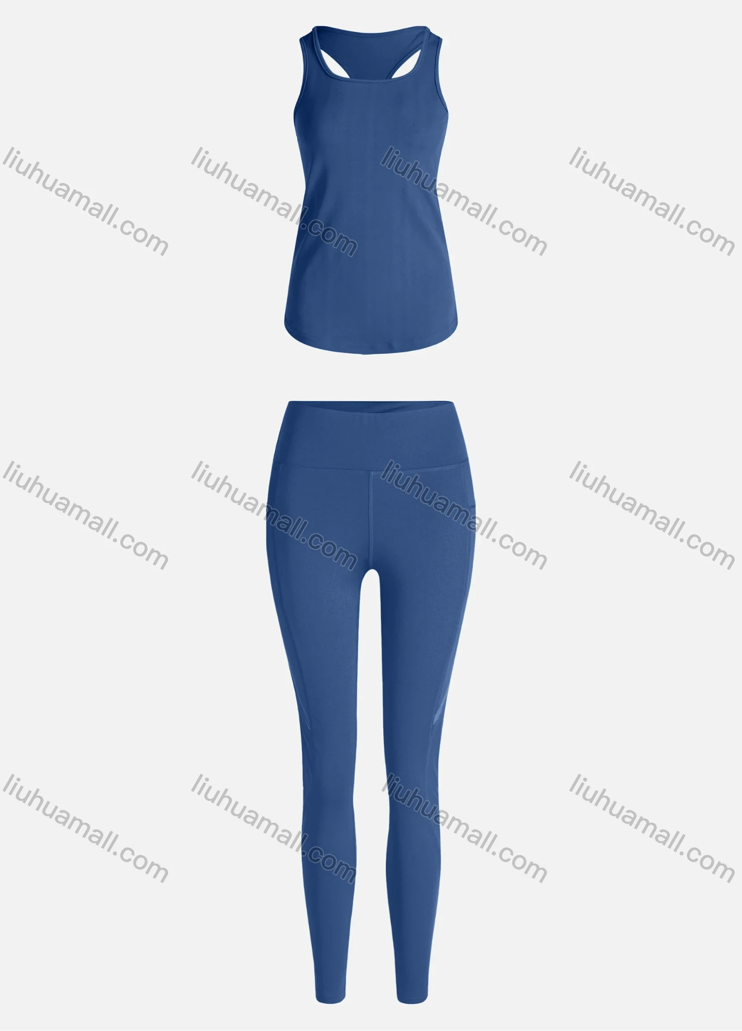 Wholesale Women's Sporty Breathable Quick Dry Letter Tank Top & High Waist Leggings 2 Piece Yoga Workout Outfits 1006#&1010# - Liuhuamall