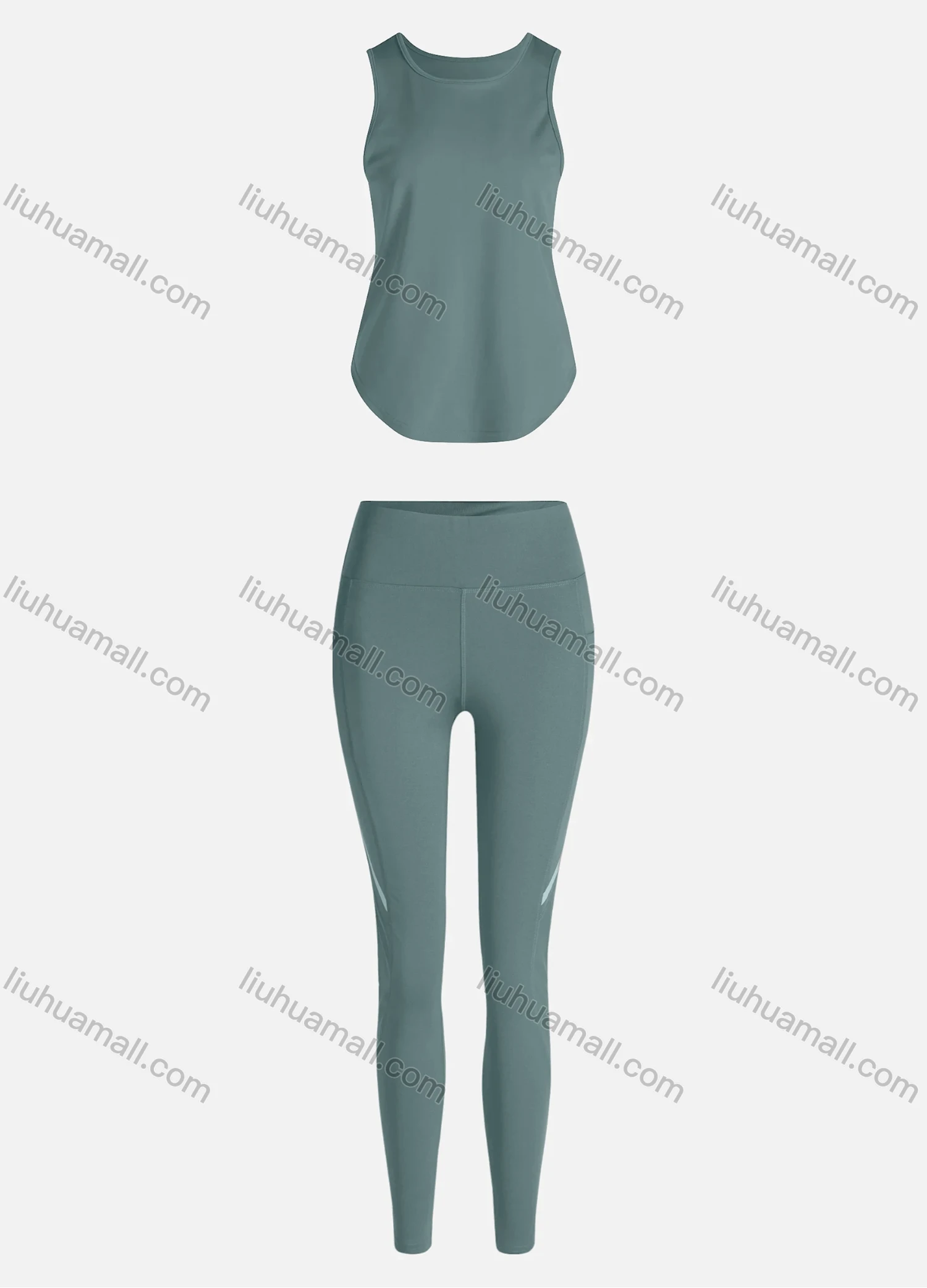 Wholesale Women's Sporty Breathable Quick Dry Geometric Tank Top & High Waist Leggings 2 Piece Yoga Workout Outfits 1006#&1012# - Liuhuamall