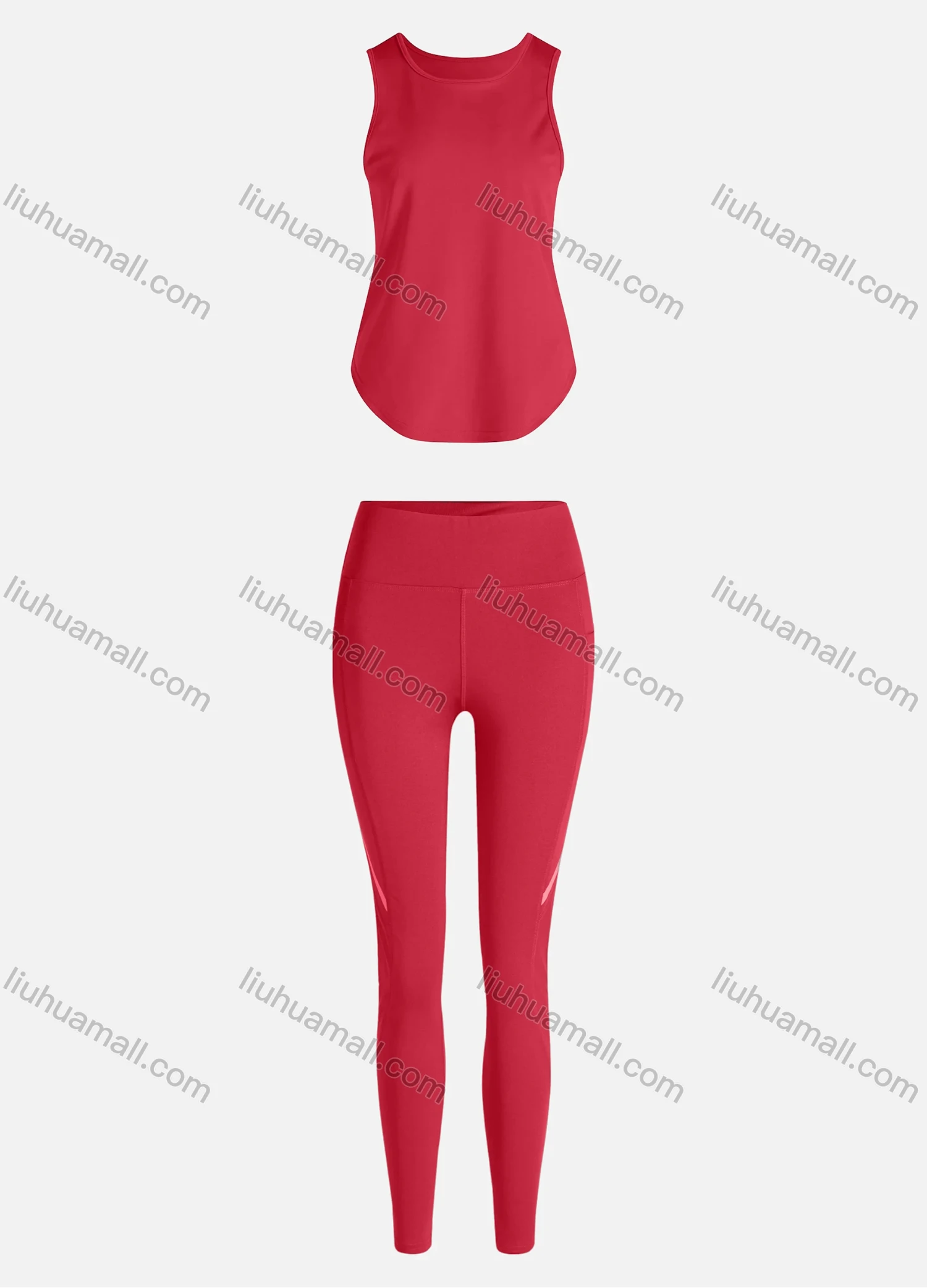 Wholesale Women's Sporty Breathable Quick Dry Geometric Tank Top & High Waist Leggings 2 Piece Yoga Workout Outfits 1006#&1012# - Liuhuamall