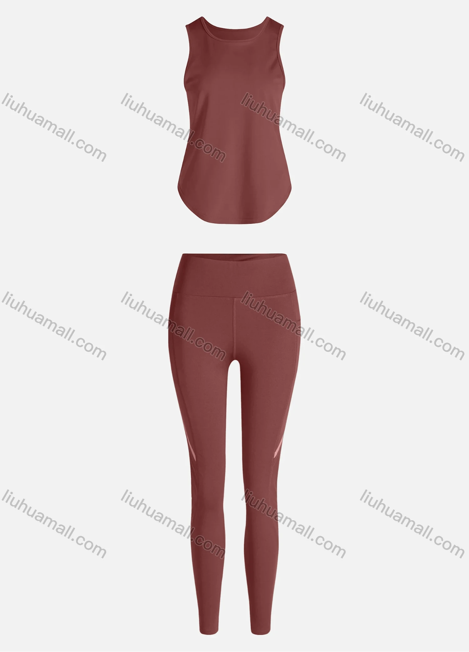 Wholesale Women's Sporty Breathable Quick Dry Geometric Tank Top & High Waist Leggings 2 Piece Yoga Workout Outfits 1006#&1012# - Liuhuamall