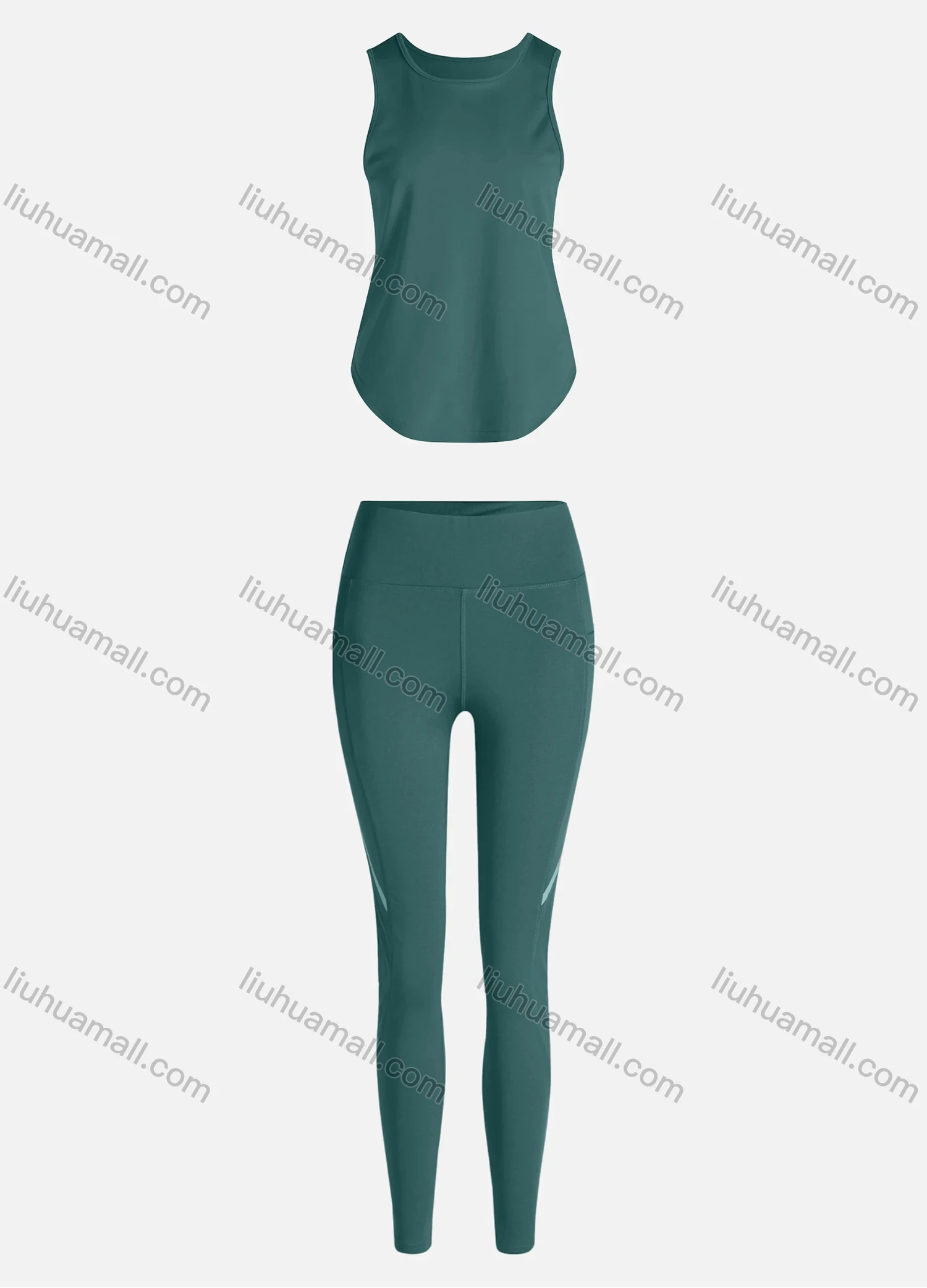 Wholesale Women's Sporty Breathable Quick Dry Geometric Tank Top & High Waist Leggings 2 Piece Yoga Workout Outfits 1006#&1012# - Liuhuamall