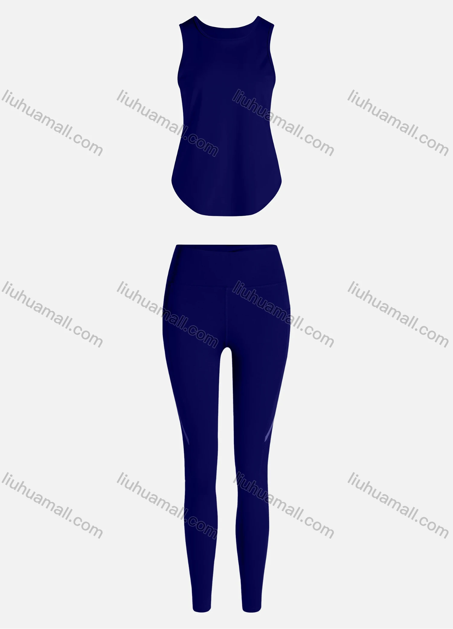 Wholesale Women's Sporty Breathable Quick Dry Geometric Tank Top & High Waist Leggings 2 Piece Yoga Workout Outfits 1006#&1012# - Liuhuamall