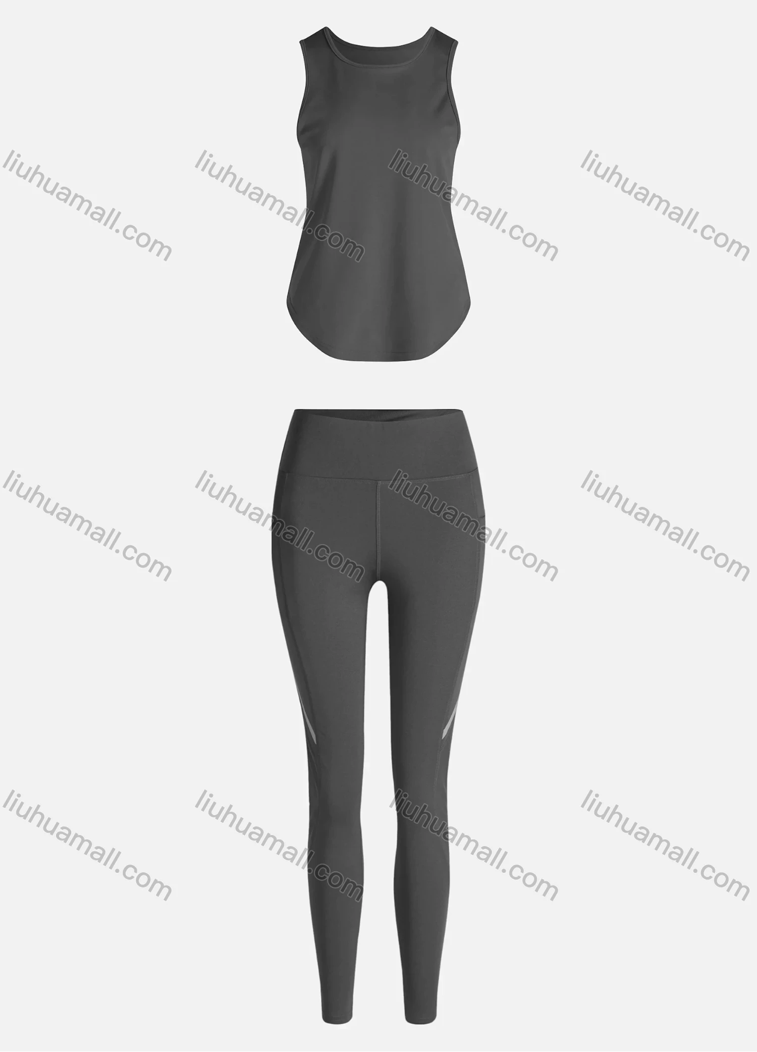 Wholesale Women's Sporty Breathable Quick Dry Geometric Tank Top & High Waist Leggings 2 Piece Yoga Workout Outfits 1006#&1012# - Liuhuamall