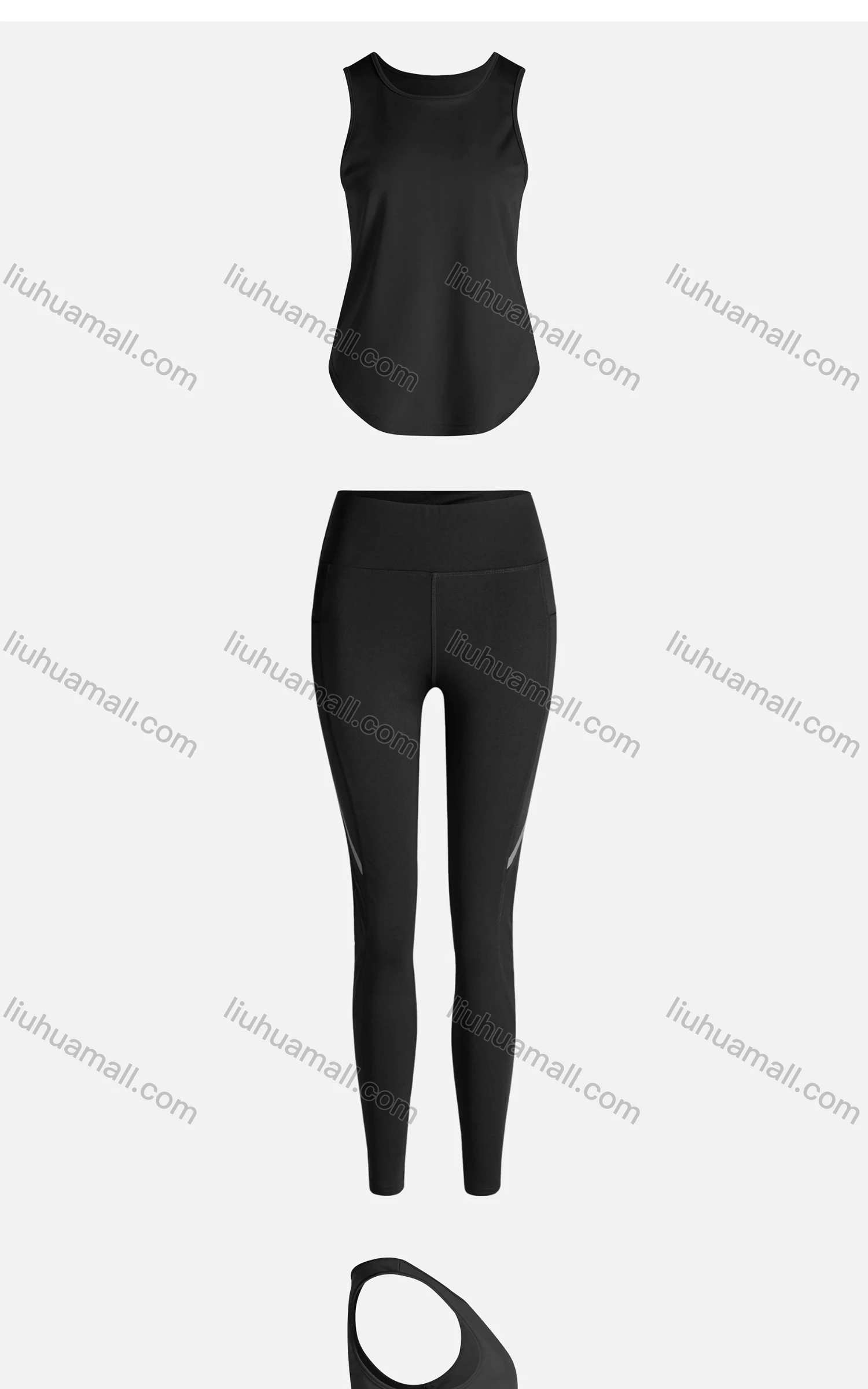 Wholesale Women's Sporty Breathable Quick Dry Geometric Tank Top & High Waist Leggings 2 Piece Yoga Workout Outfits 1006#&1012# - Liuhuamall