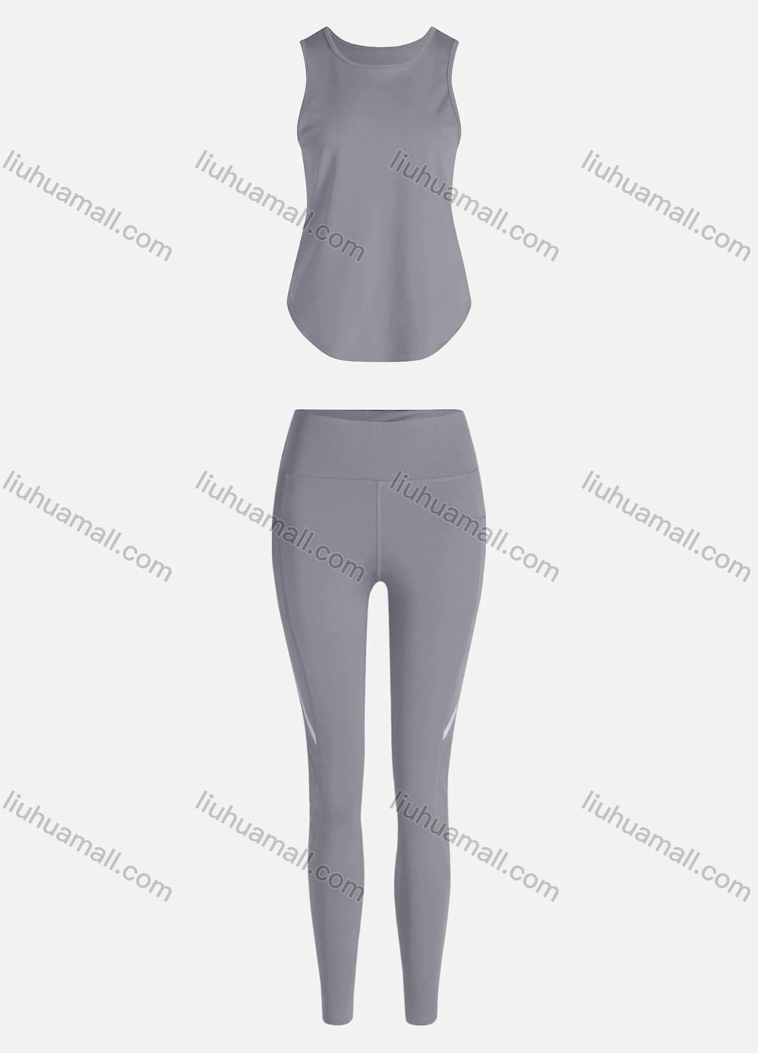 Wholesale Women's Sporty Breathable Quick Dry Geometric Tank Top & High Waist Leggings 2 Piece Yoga Workout Outfits 1006#&1012# - Liuhuamall