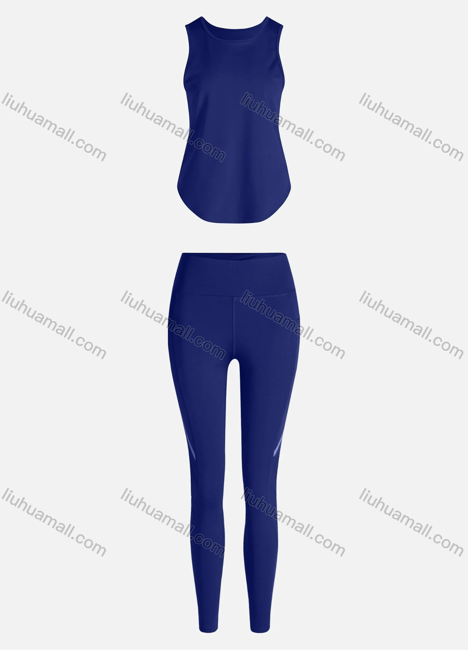 Wholesale Women's Sporty Breathable Quick Dry Geometric Tank Top & High Waist Leggings 2 Piece Yoga Workout Outfits 1006#&1012# - Liuhuamall