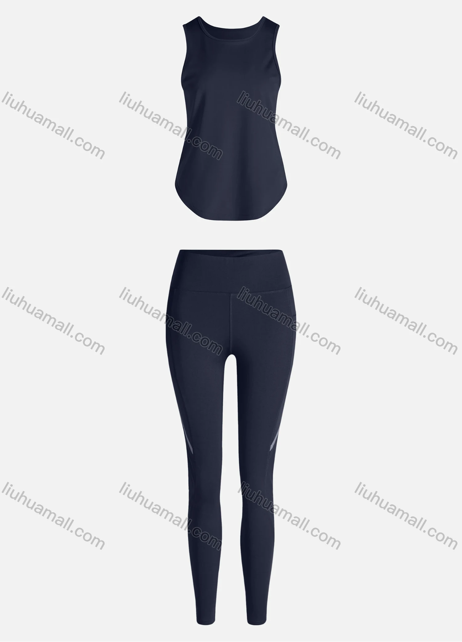 Wholesale Women's Sporty Breathable Quick Dry Geometric Tank Top & High Waist Leggings 2 Piece Yoga Workout Outfits 1006#&1012# - Liuhuamall