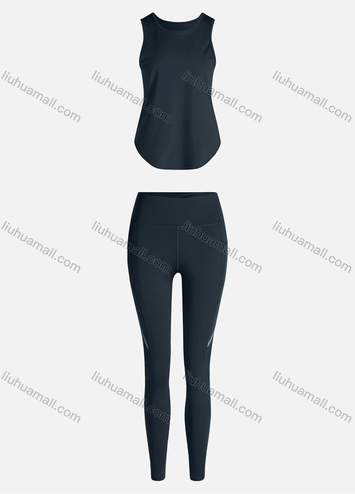 Wholesale Women's Sporty Breathable Quick Dry Geometric Tank Top & High Waist Leggings 2 Piece Yoga Workout Outfits 1006#&1012# - Liuhuamall