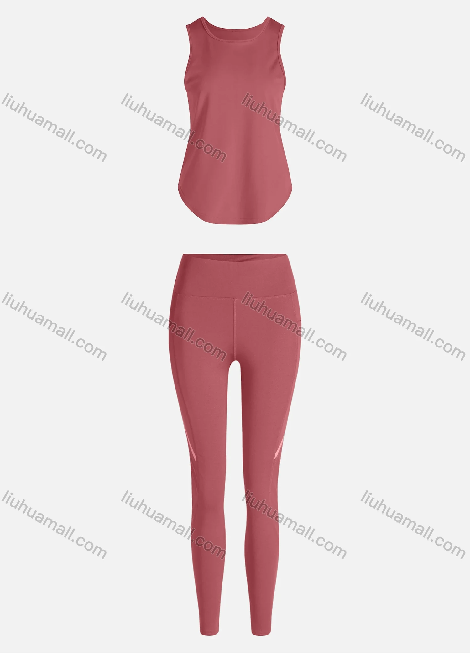 Wholesale Women's Sporty Breathable Quick Dry Geometric Tank Top & High Waist Leggings 2 Piece Yoga Workout Outfits 1006#&1012# - Liuhuamall