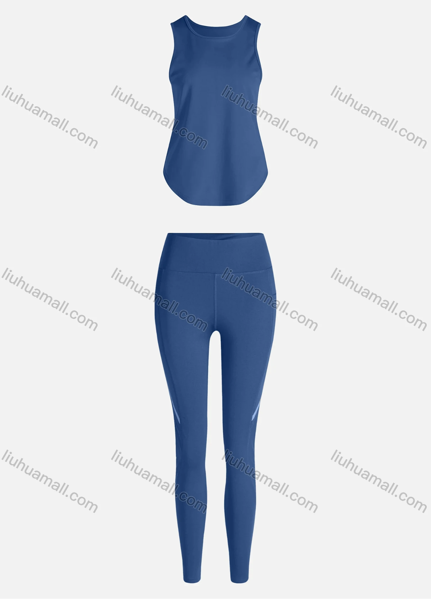 Wholesale Women's Sporty Breathable Quick Dry Geometric Tank Top & High Waist Leggings 2 Piece Yoga Workout Outfits 1006#&1012# - Liuhuamall