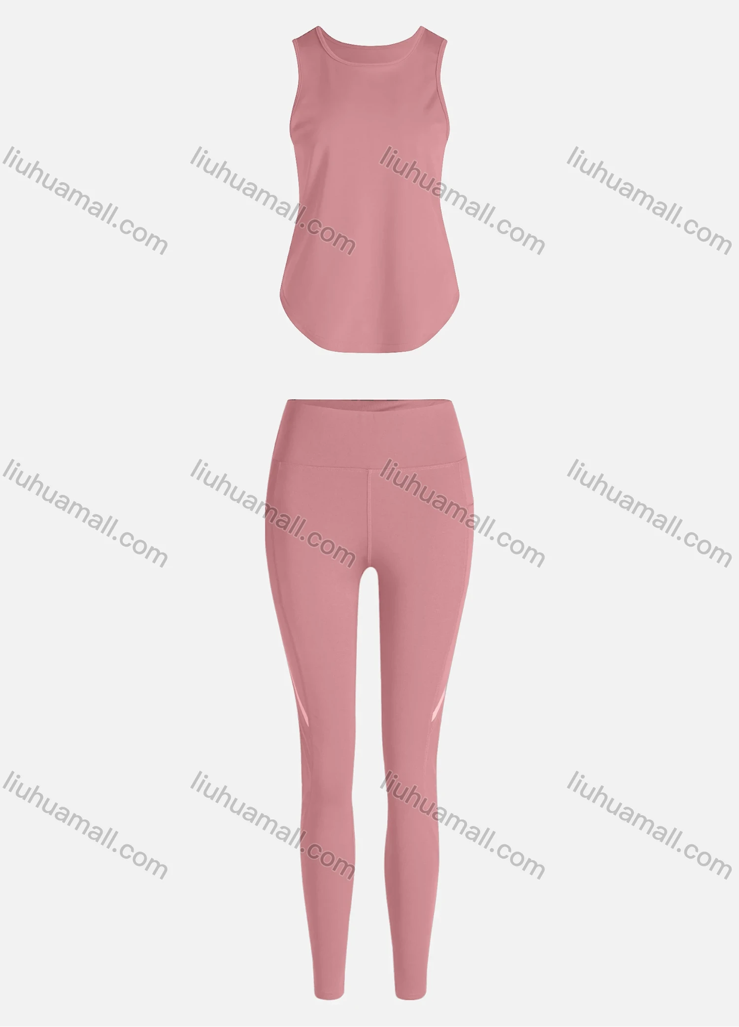Wholesale Women's Sporty Breathable Quick Dry Geometric Tank Top & High Waist Leggings 2 Piece Yoga Workout Outfits 1006#&1012# - Liuhuamall