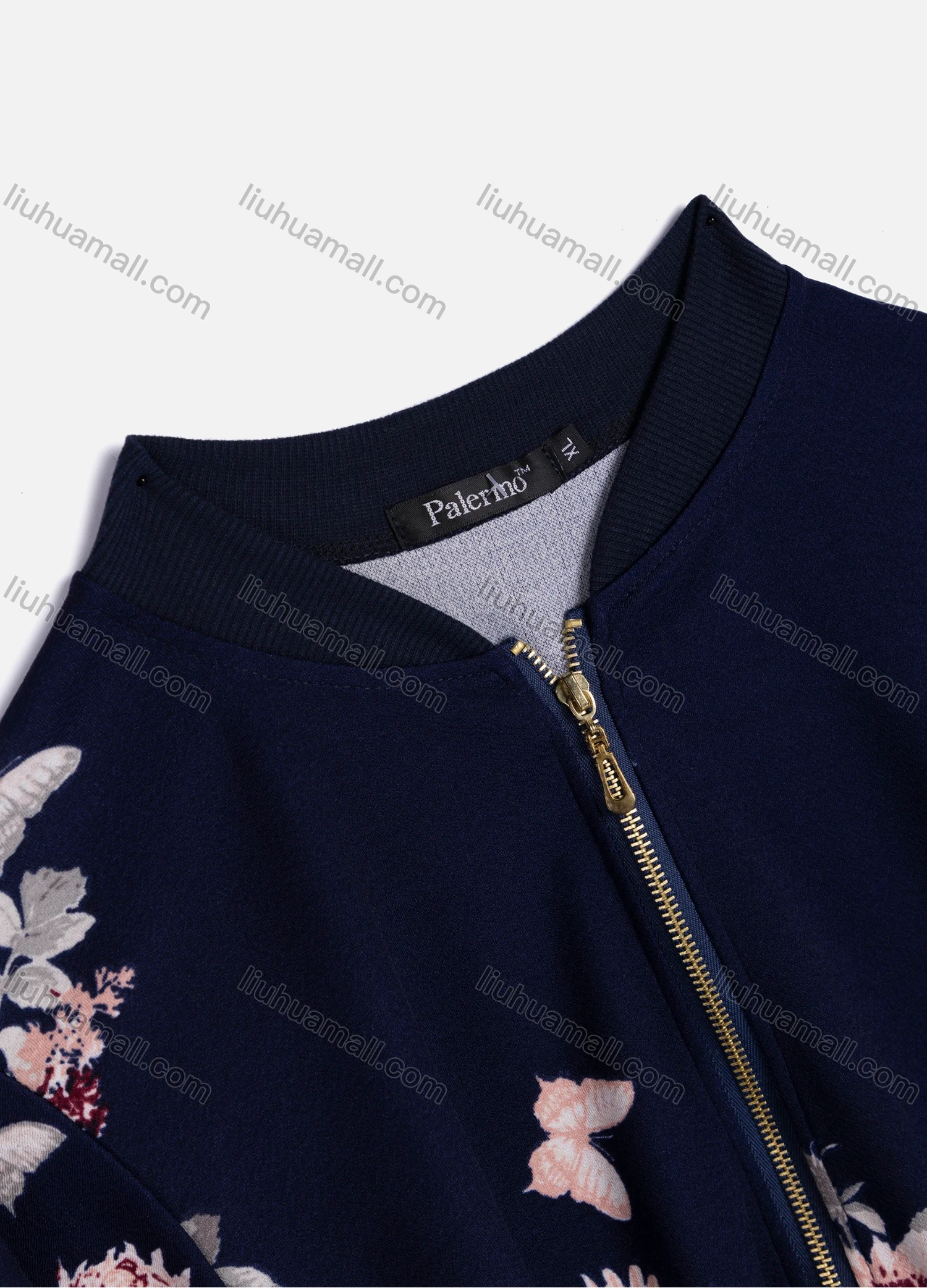 Wholesale Women's Casual Butterfly Floral Long Sleeve Fabric Zip Floral Print Jacket 9067# - Liuhuamall