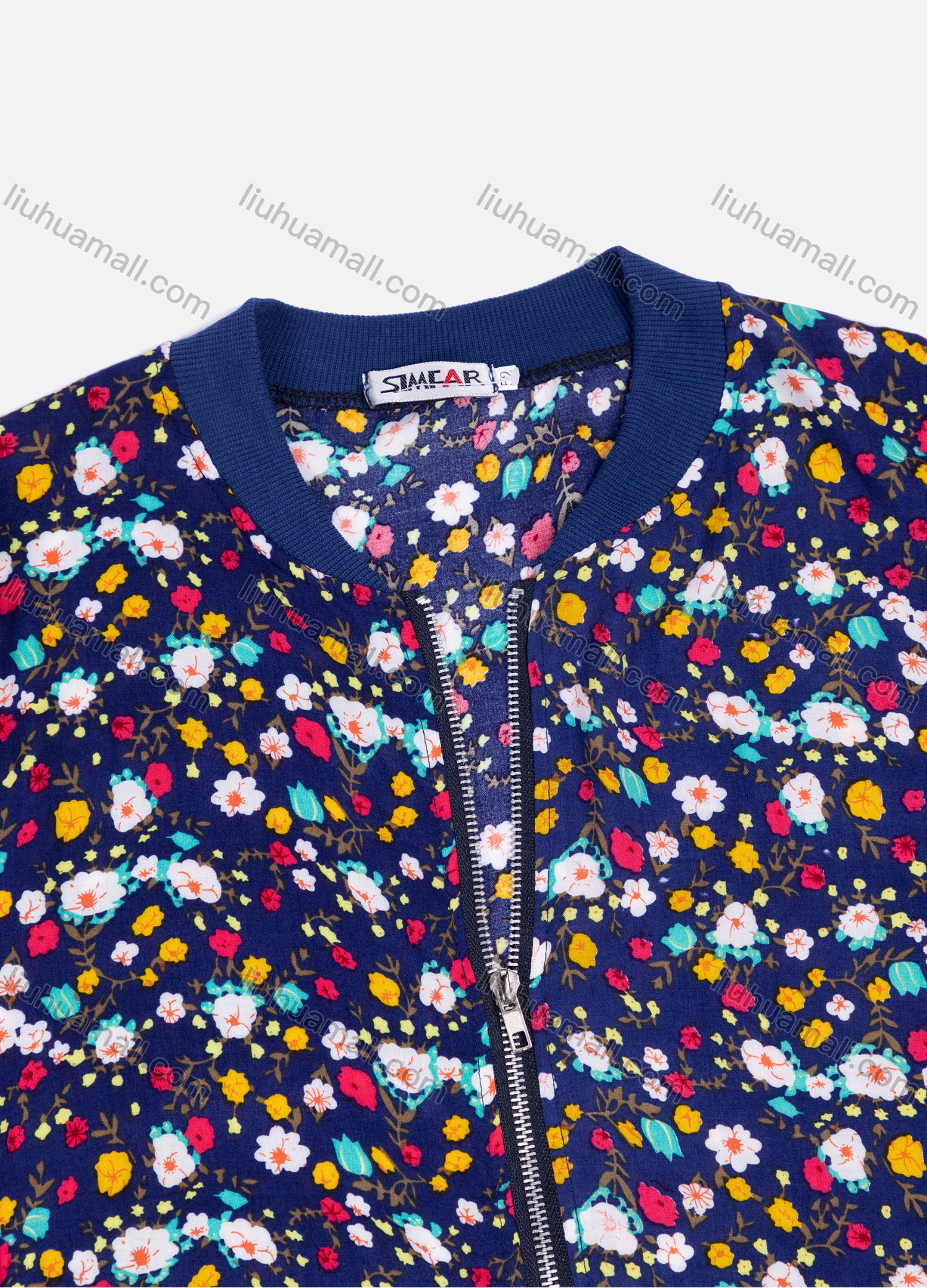 Wholesale Women's Casual Floral Long Sleeve Zip Floral Print Jacket 9066# - Liuhuamall