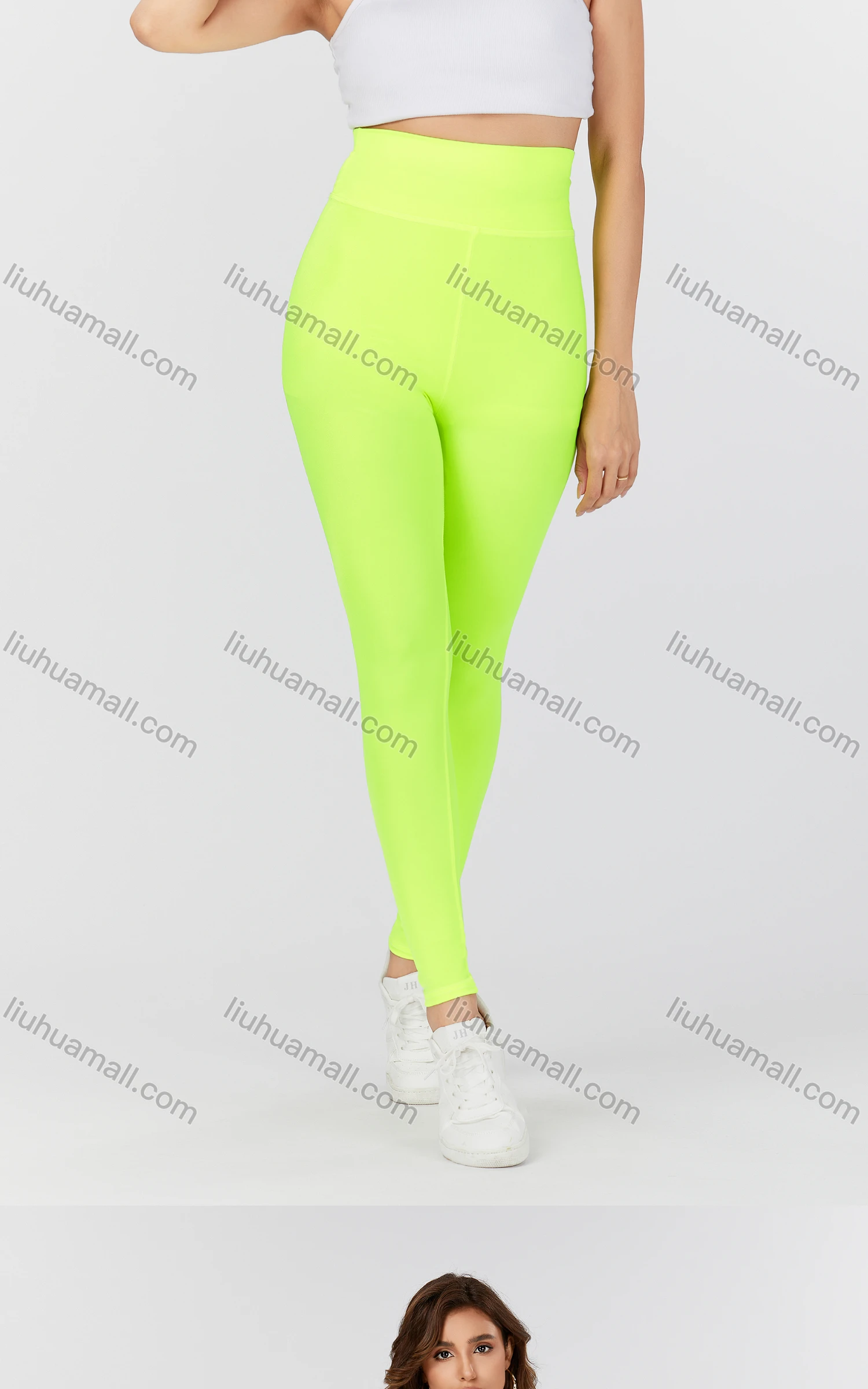 Wholesale Women's Sporty Plain High Waist Breathable Leggings 636# - Liuhuamall