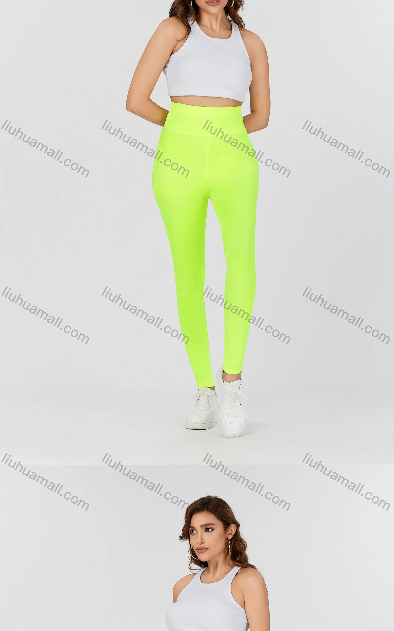 Wholesale Women's Sporty Plain High Waist Breathable Leggings 636# - Liuhuamall