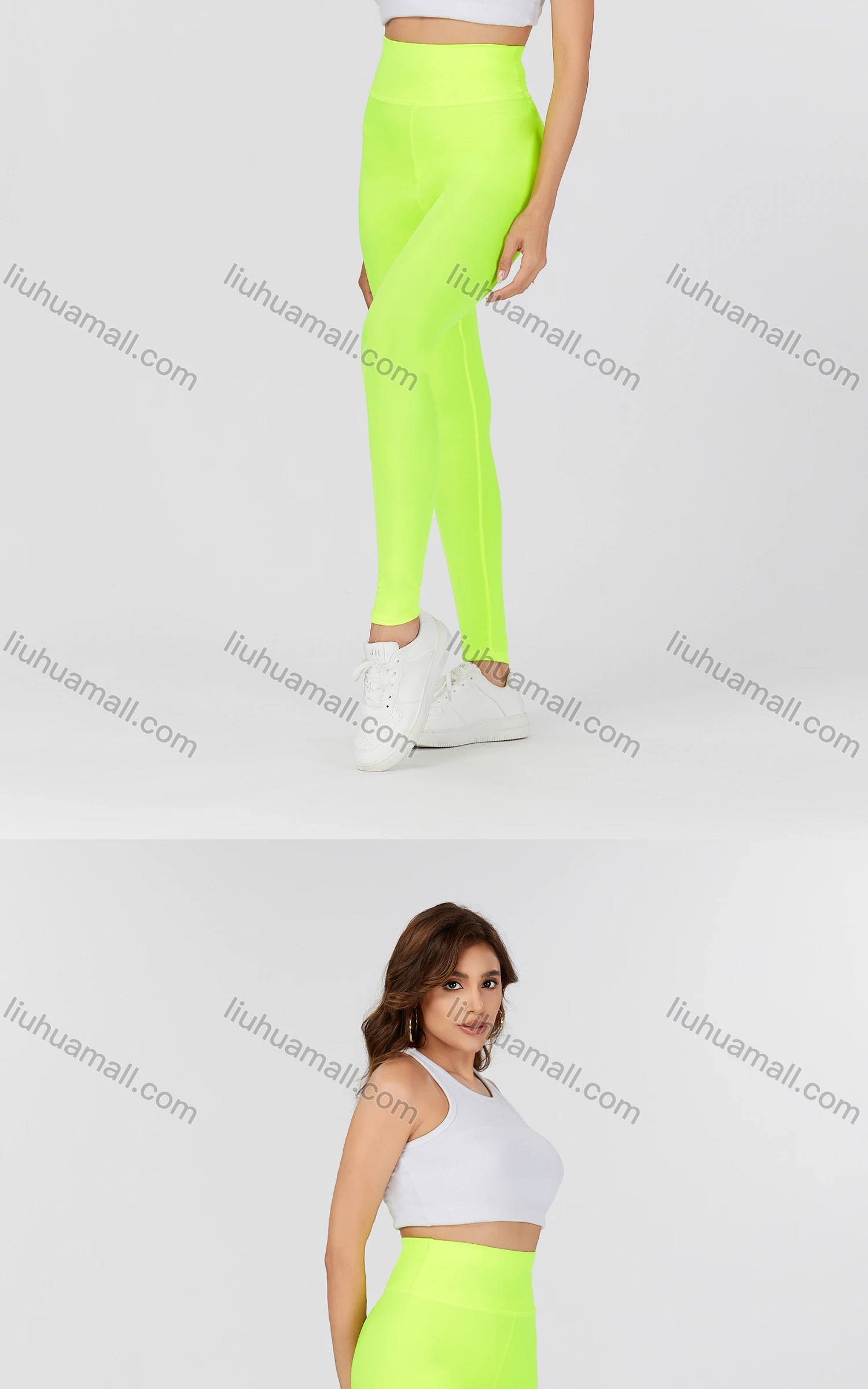 Wholesale Women's Sporty Plain High Waist Breathable Leggings 636# - Liuhuamall