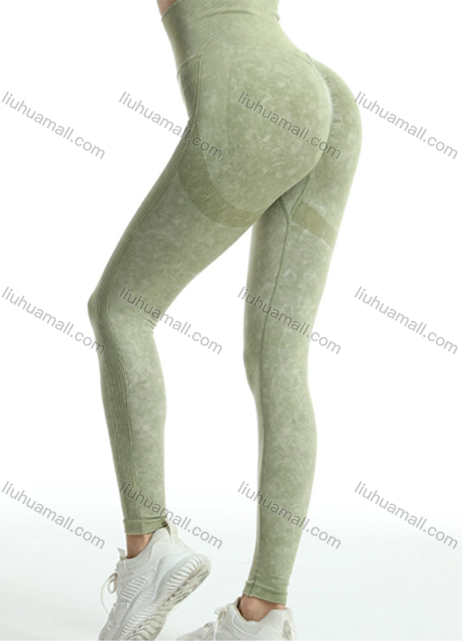 Wholesale Women's Sporty Plain Splicing Ruched High Waist Stretchy Butt Lifting Yoga Pants GP-5200# - Liuhuamall