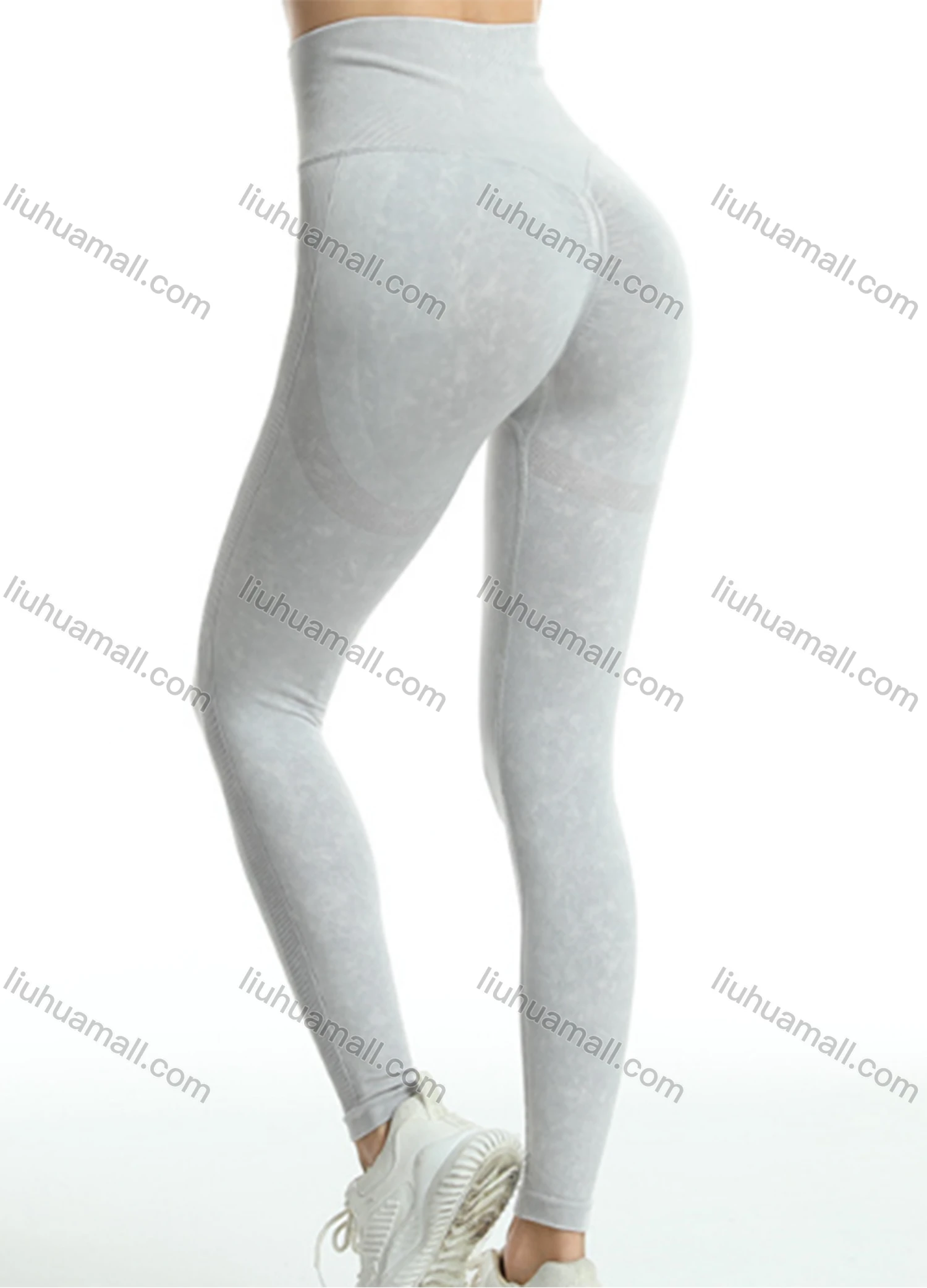 Wholesale Women's Sporty Plain Splicing Ruched High Waist Stretchy Butt Lifting Yoga Pants GP-5200# - Liuhuamall