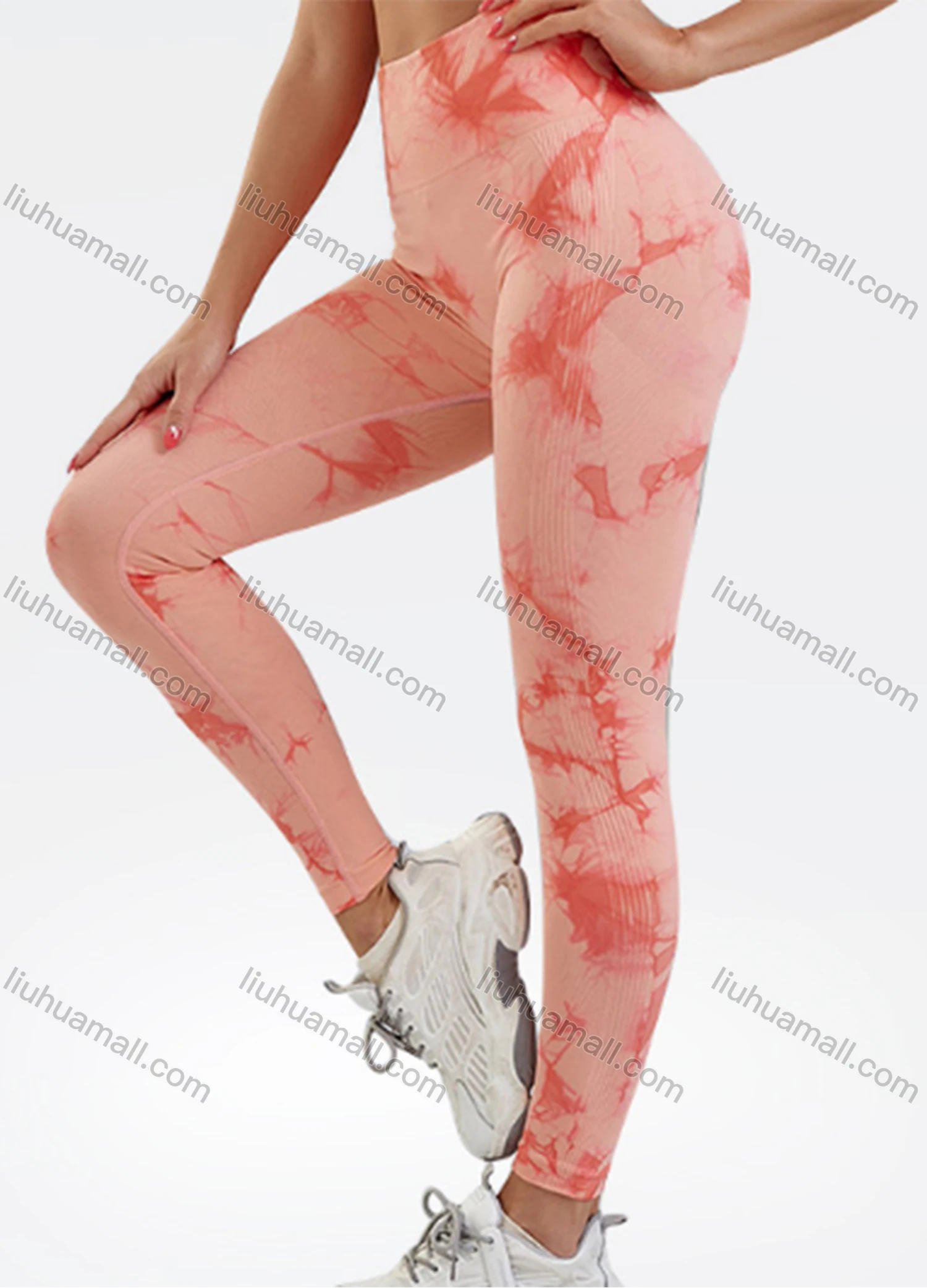 Wholesale Women's Athletic Tie Dye Ribbed High Waist Stretchy Butt Lifting Yoga Pants GP-5700# - Liuhuamall