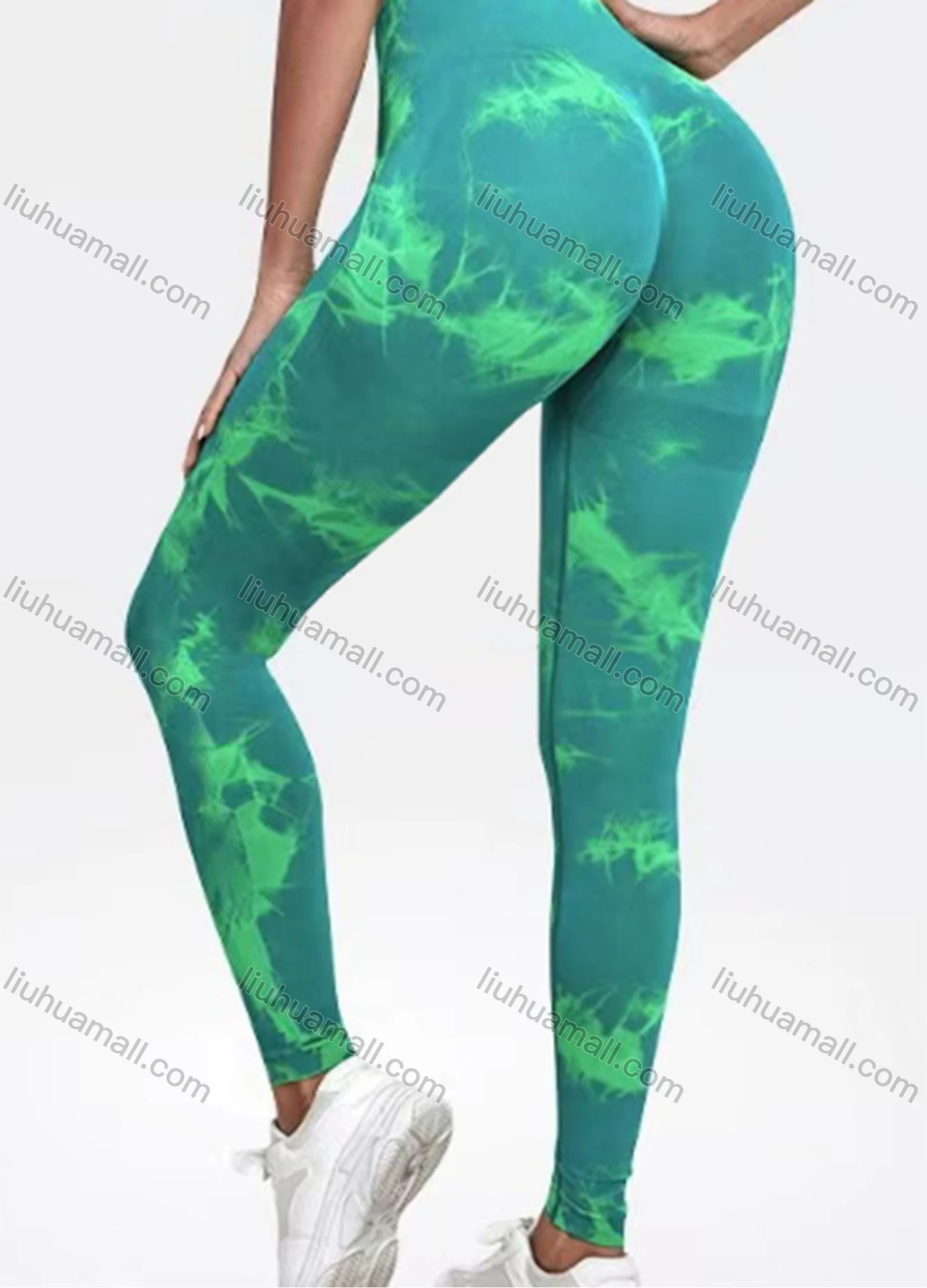 Wholesale Women's Athletic Tie Dye High Waist Stretchy Butt Lifting Yoga Pants GP-5702# - Liuhuamall