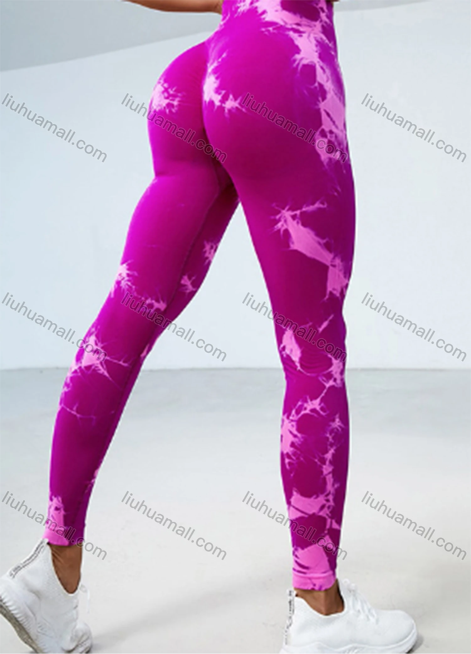 Wholesale Women's Athletic Tie Dye High Waist Stretchy Butt Lifting Yoga Pants GP-5702# - Liuhuamall