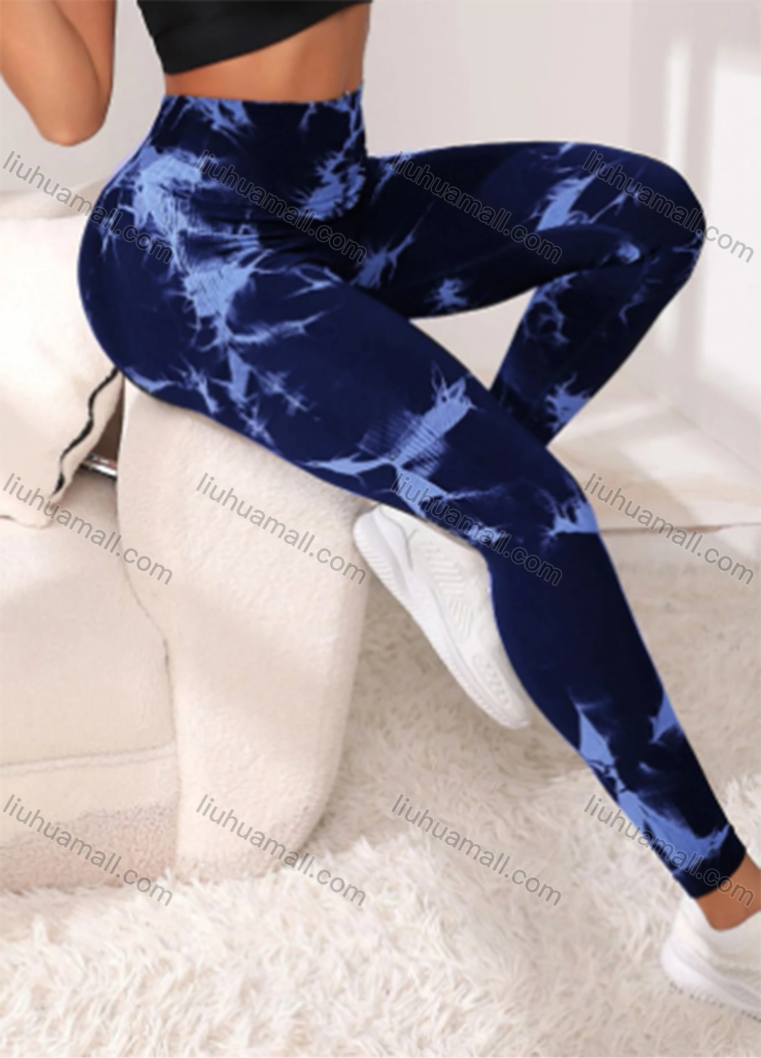Wholesale Women's Athletic Tie Dye High Waist Stretchy Butt Lifting Yoga Pants GP-5702# - Liuhuamall