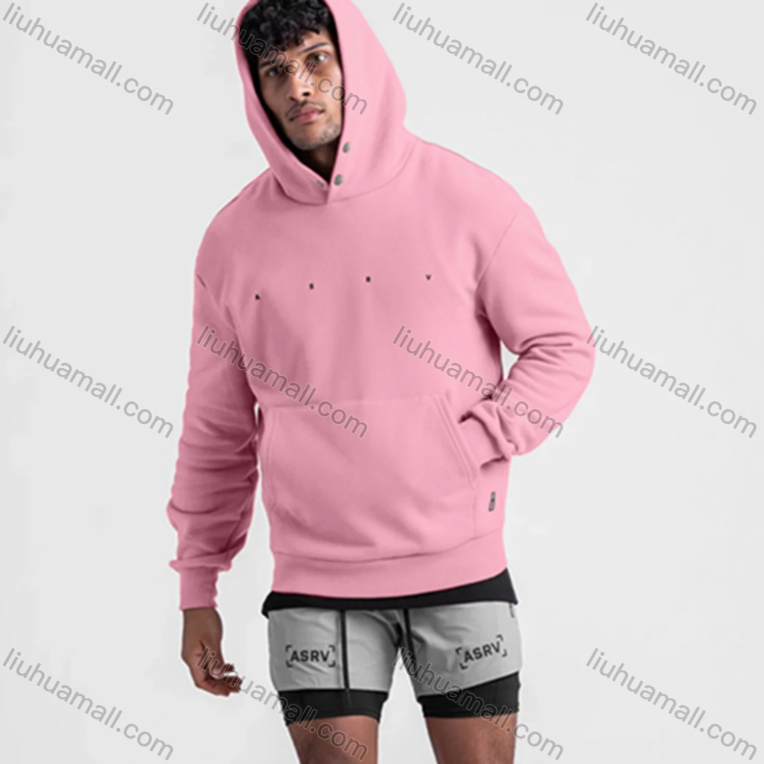 Wholesale Men's Sporty Round Neck Loose Fit Letter Print Long Sleeve Hooded Sweatshirt - Liuhuamall