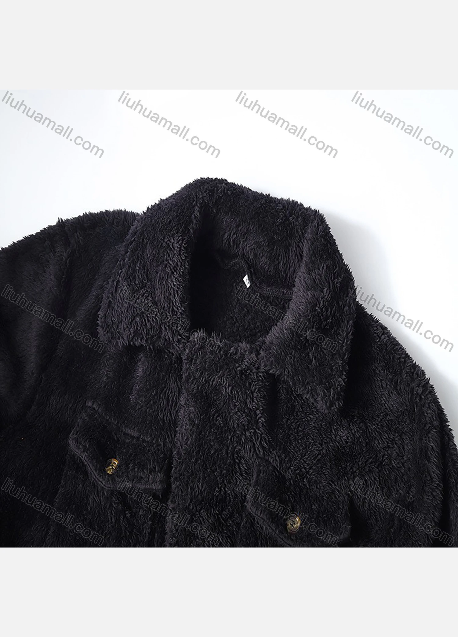 Wholesale Men's Fashion Plain Lapel Collar Long Sleeve Flap Pockets Thermal Jacket - Liuhuamall