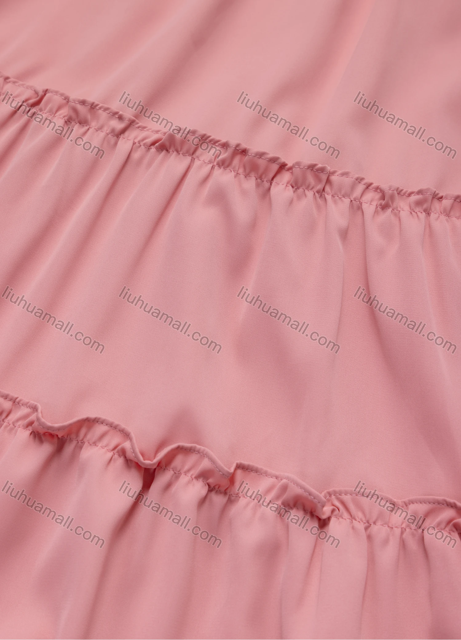 Wholesale Women's Casual Plain Ruched Ruffle Trim Hem Tie Front Short Sleeve Midi Dress 2328# - Liuhuamall