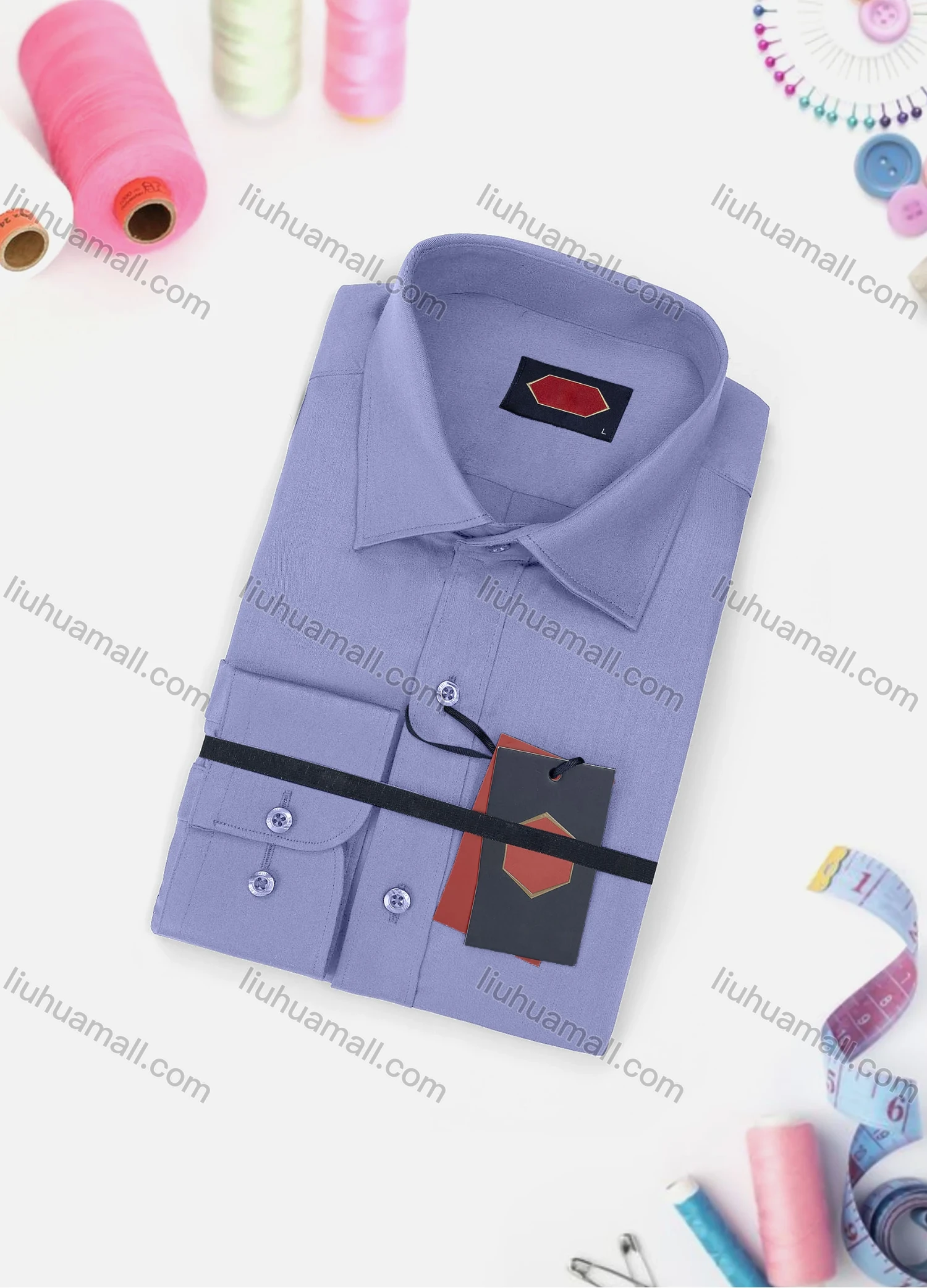 Wholesale Men's Casual Plain Long Sleeve Collared Button Down Shirt 0167-2# - Liuhuamall