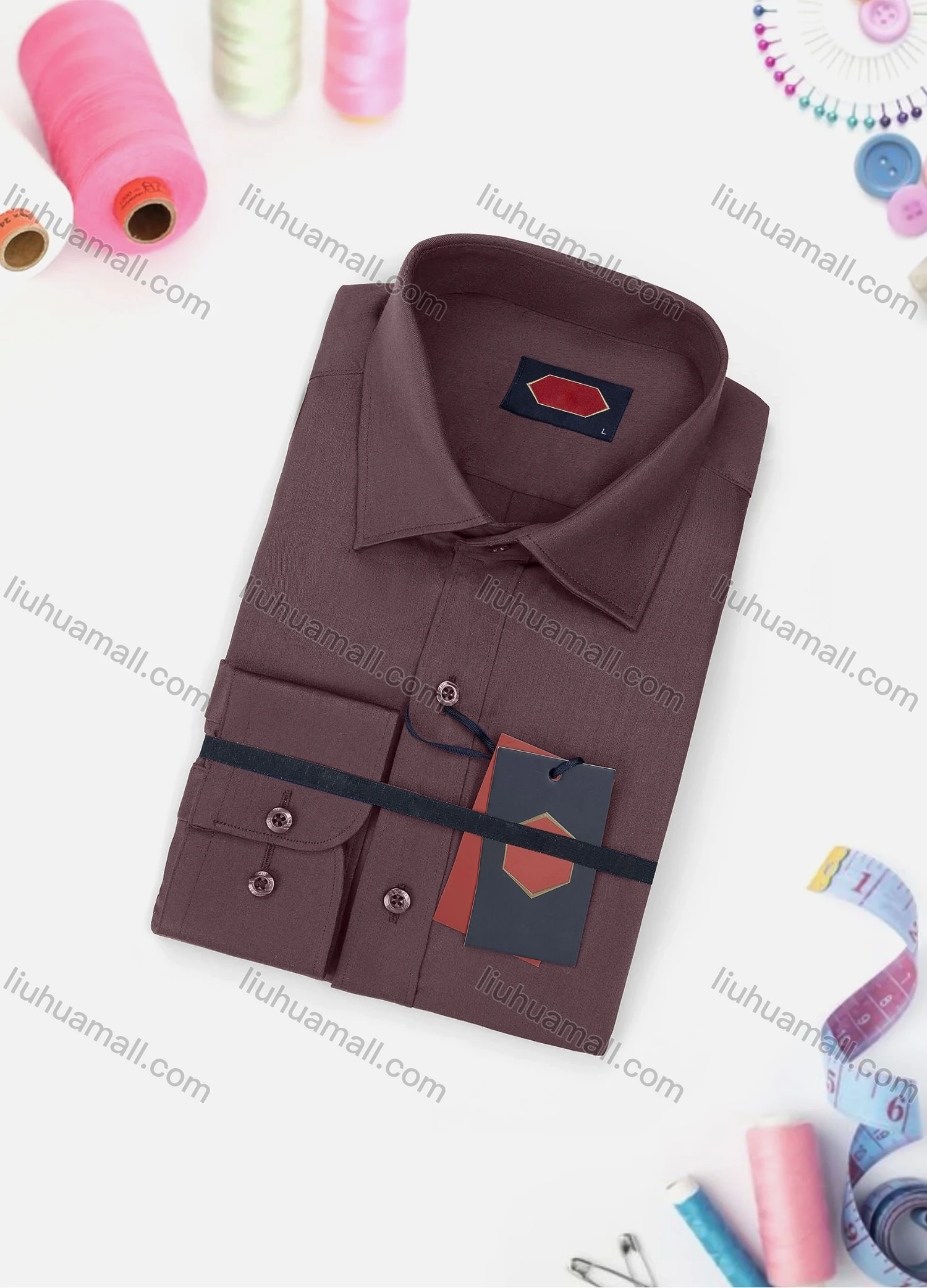 Wholesale Men's Casual Plain Long Sleeve Collared Button Down Shirt 0167-2# - Liuhuamall