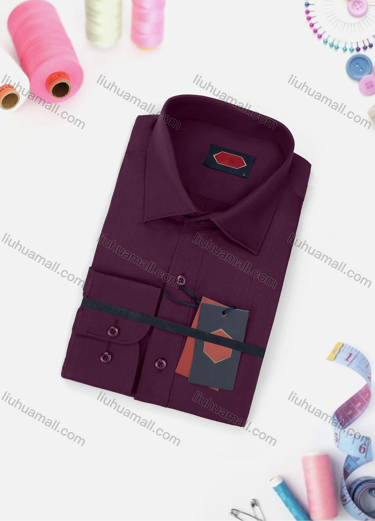 Wholesale Men's Casual Plain Long Sleeve Collared Button Down Shirt 0167-2# - Liuhuamall