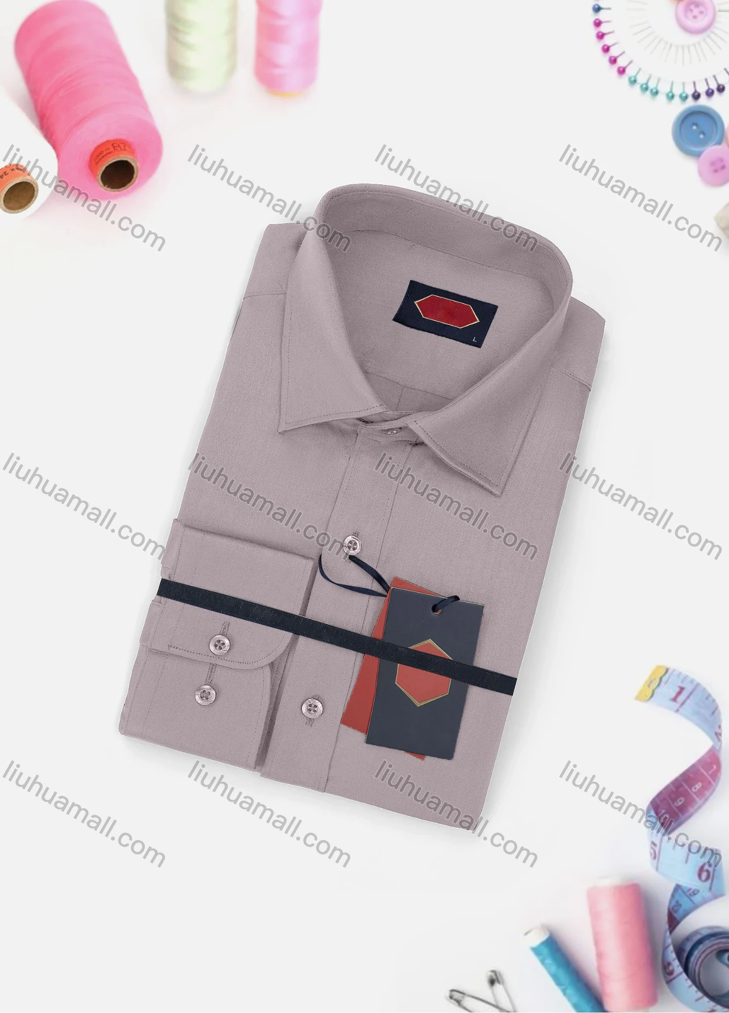 Wholesale Men's Casual Plain Long Sleeve Collared Button Down Shirt 0167-2# - Liuhuamall