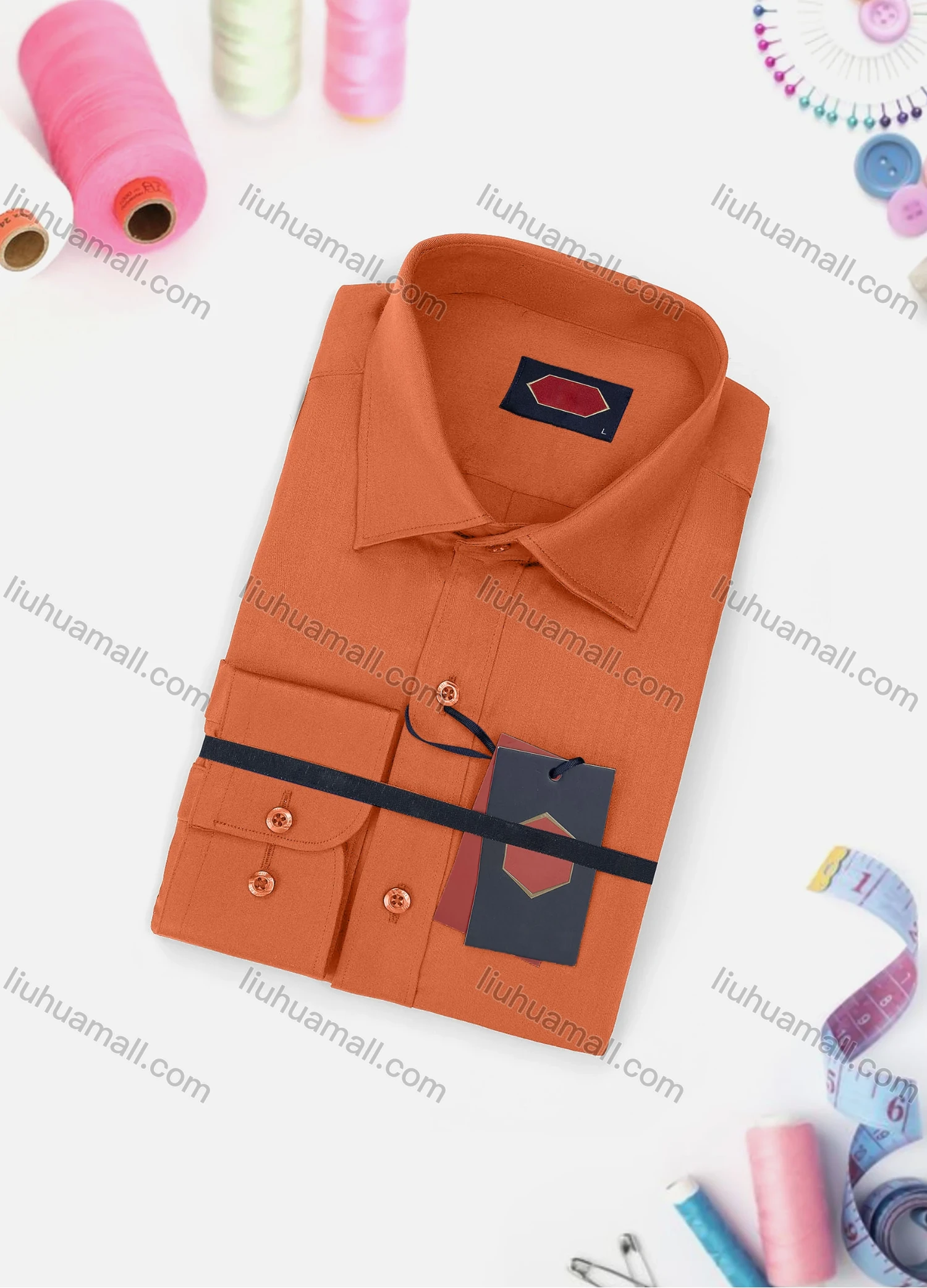 Wholesale Men's Casual Plain Long Sleeve Collared Button Down Shirt 0167-2# - Liuhuamall