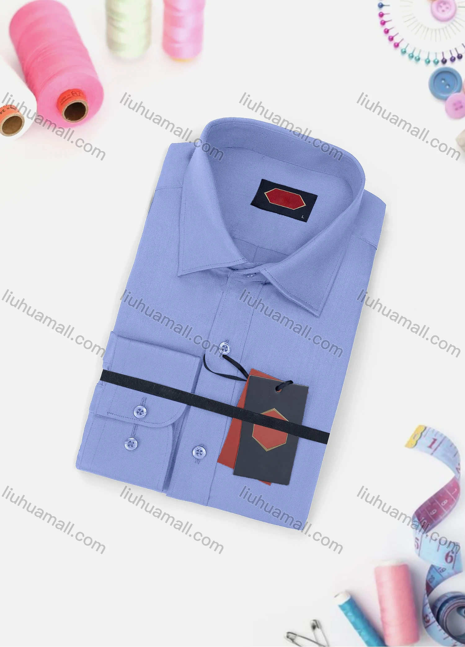 Wholesale Men's Casual Plain Long Sleeve Collared Button Down Shirt 0167-2# - Liuhuamall