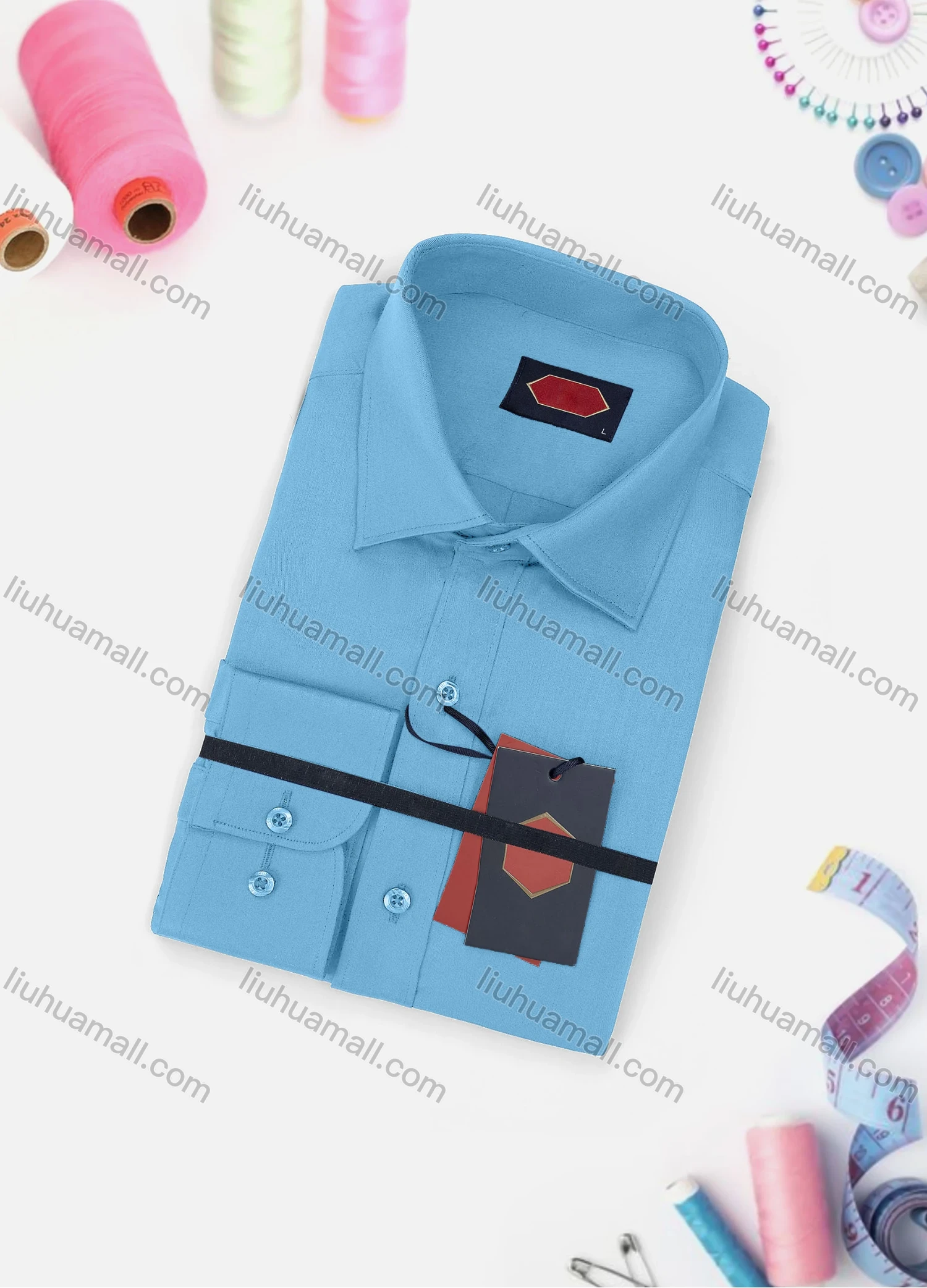 Wholesale Men's Casual Plain Long Sleeve Collared Button Down Shirt 0167-2# - Liuhuamall