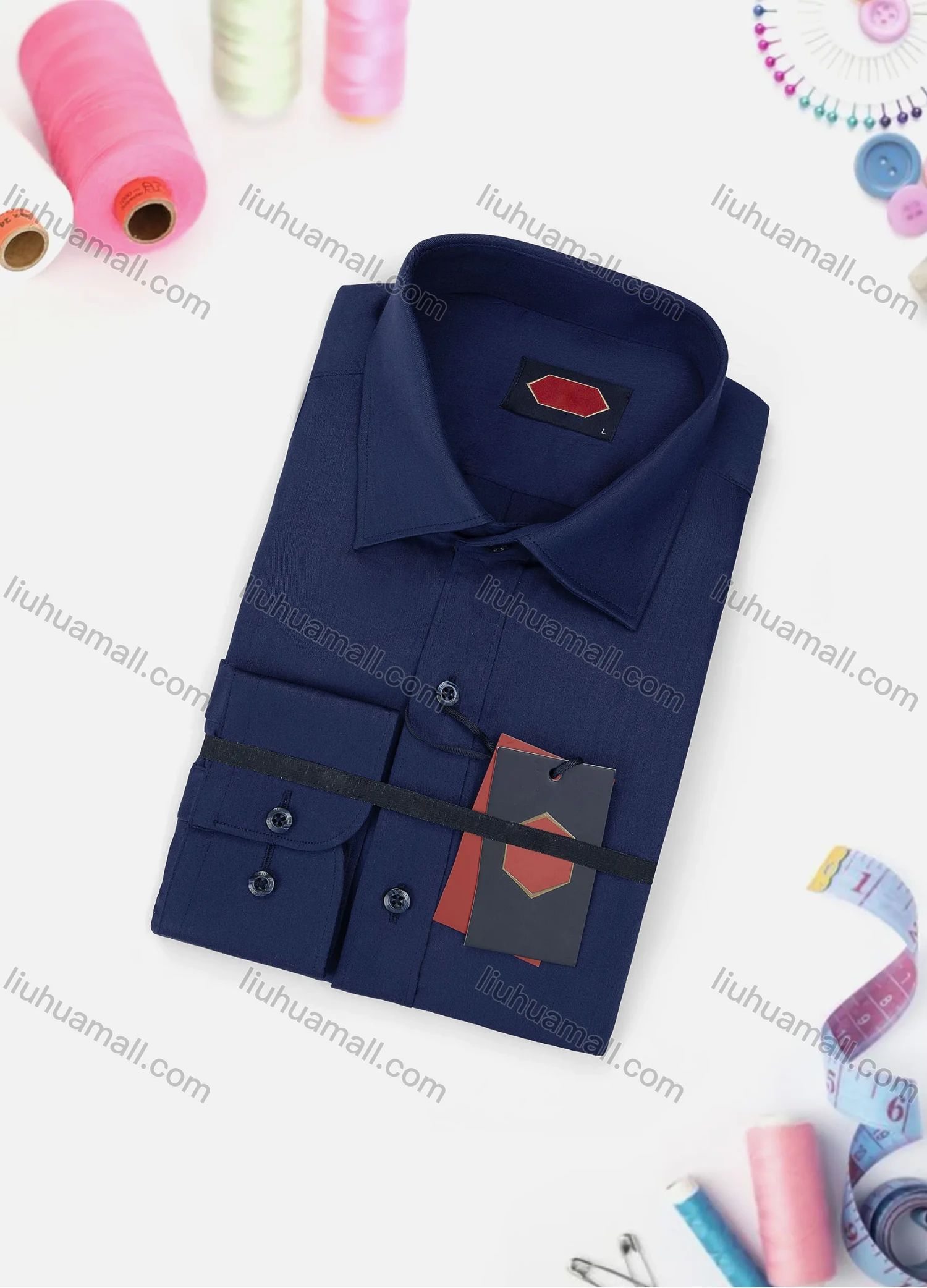 Wholesale Men's Casual Plain Long Sleeve Collared Button Down Shirt 0167-2# - Liuhuamall