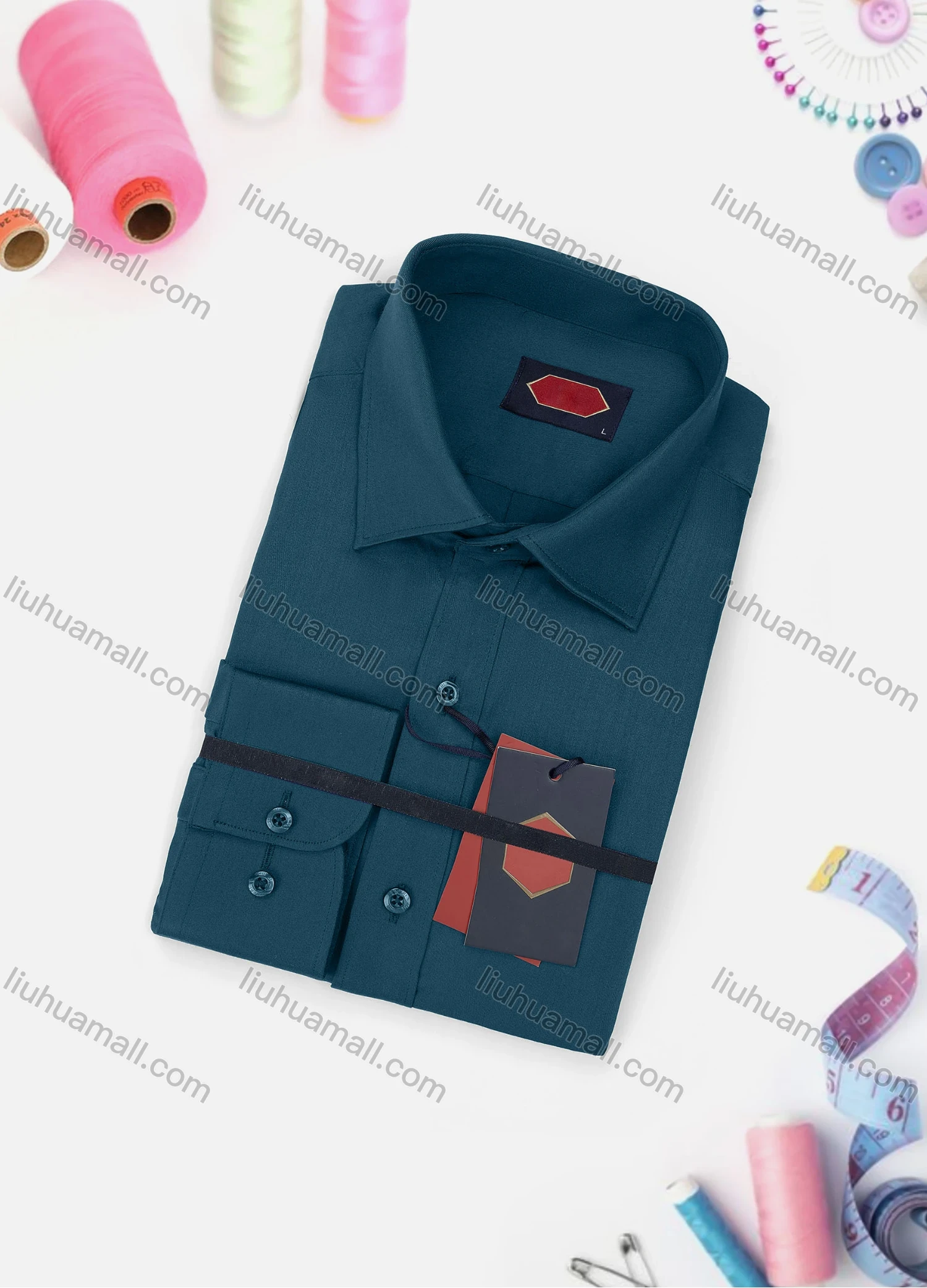 Wholesale Men's Casual Plain Long Sleeve Collared Button Down Shirt 0167-2# - Liuhuamall