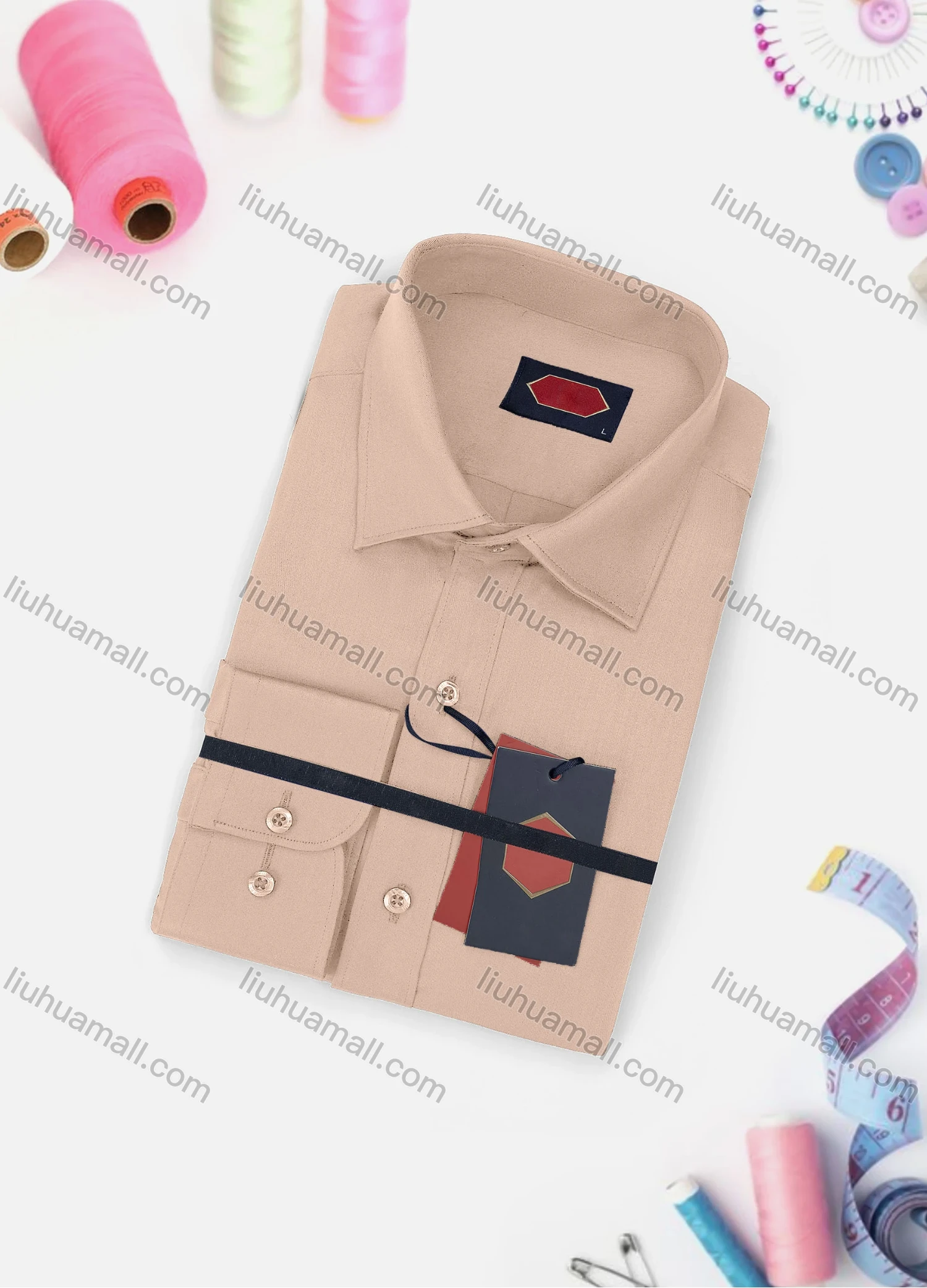 Wholesale Men's Casual Plain Long Sleeve Collared Button Down Shirt 0167-2# - Liuhuamall