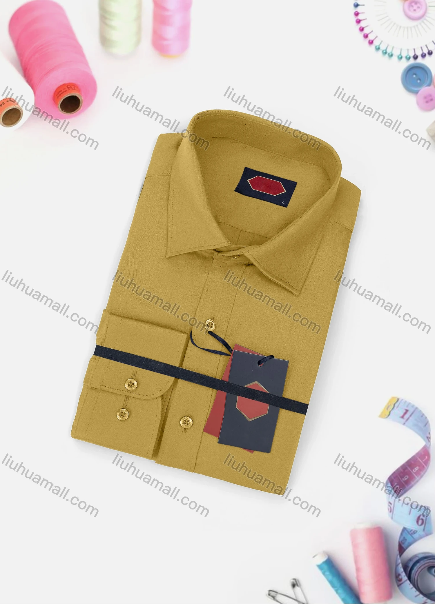 Wholesale Men's Casual Plain Long Sleeve Collared Button Down Shirt 0167-2# - Liuhuamall