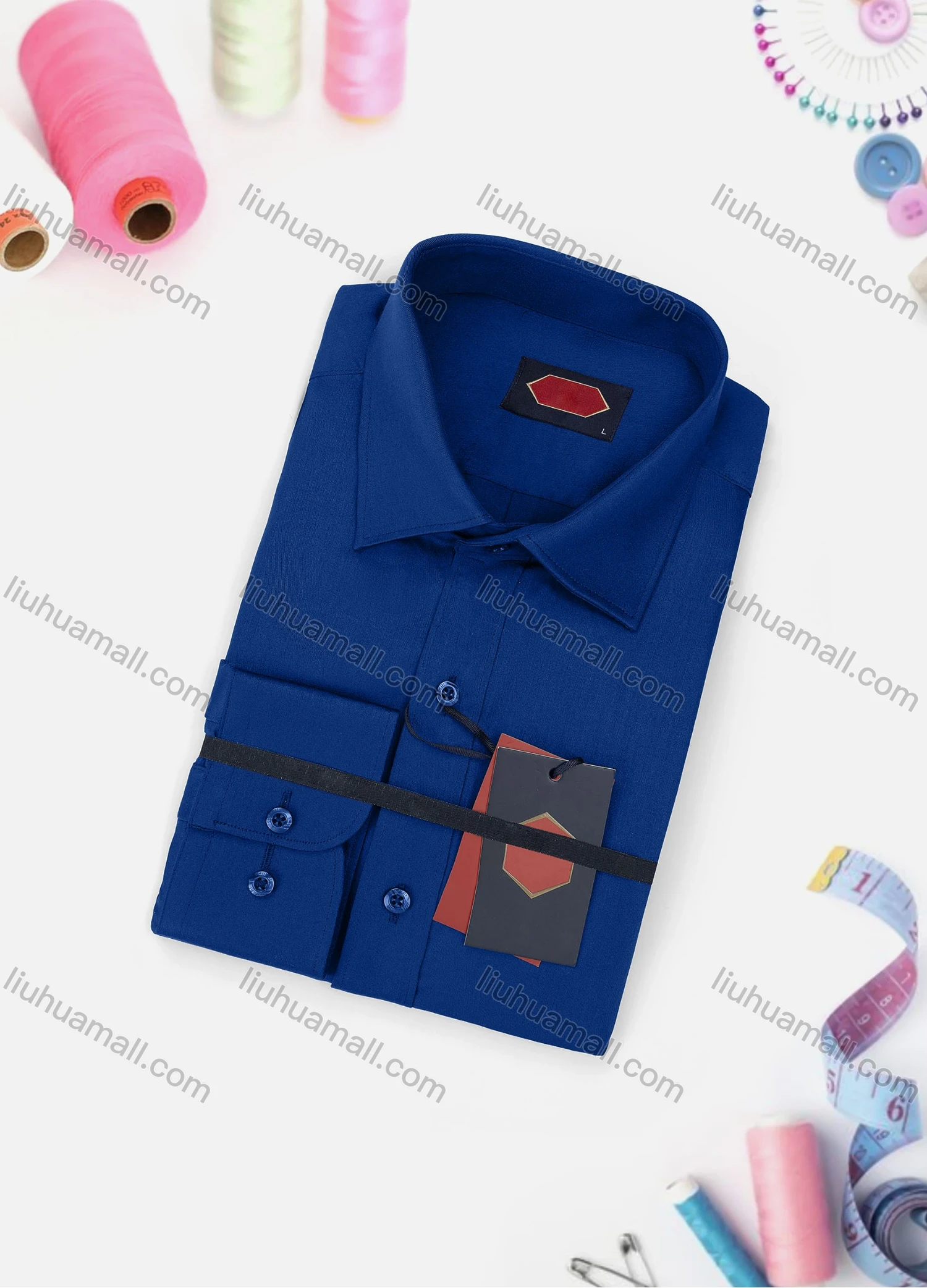 Wholesale Men's Casual Plain Long Sleeve Collared Button Down Shirt 0167-2# - Liuhuamall