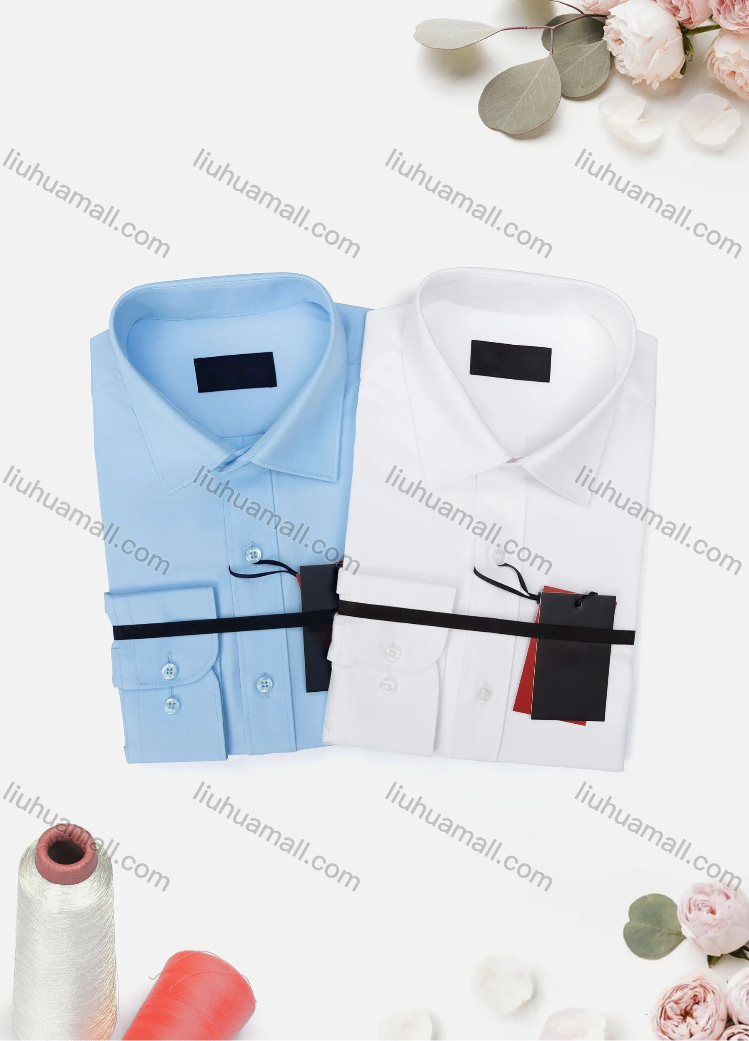 Wholesale Men's Casual Plain Long Sleeve Collared Button Down Shirt 0348-2# - Liuhuamall
