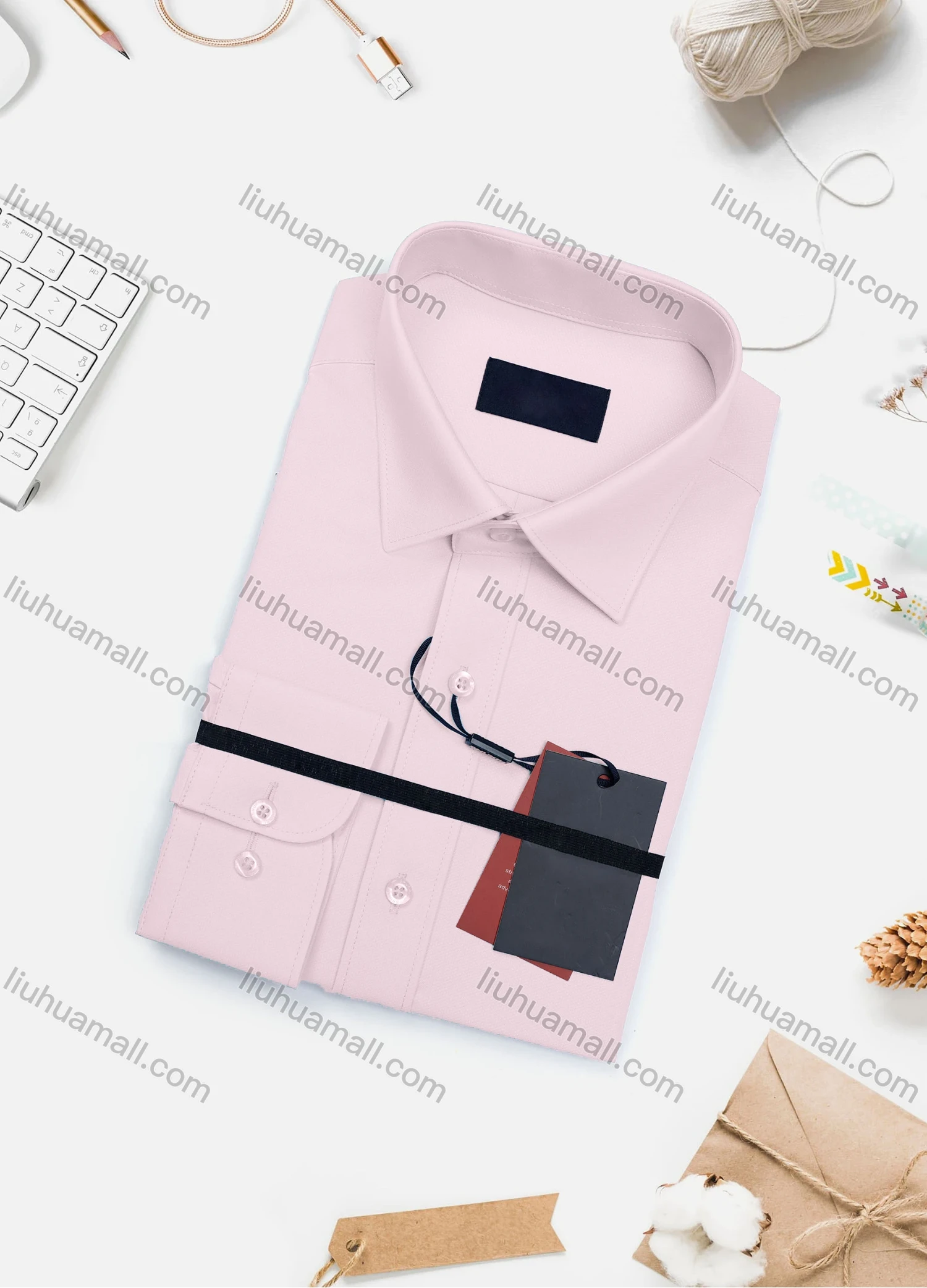 Wholesale Men's Casual Plain Long Sleeve Collared Button Down Shirt 0567-2# - Liuhuamall