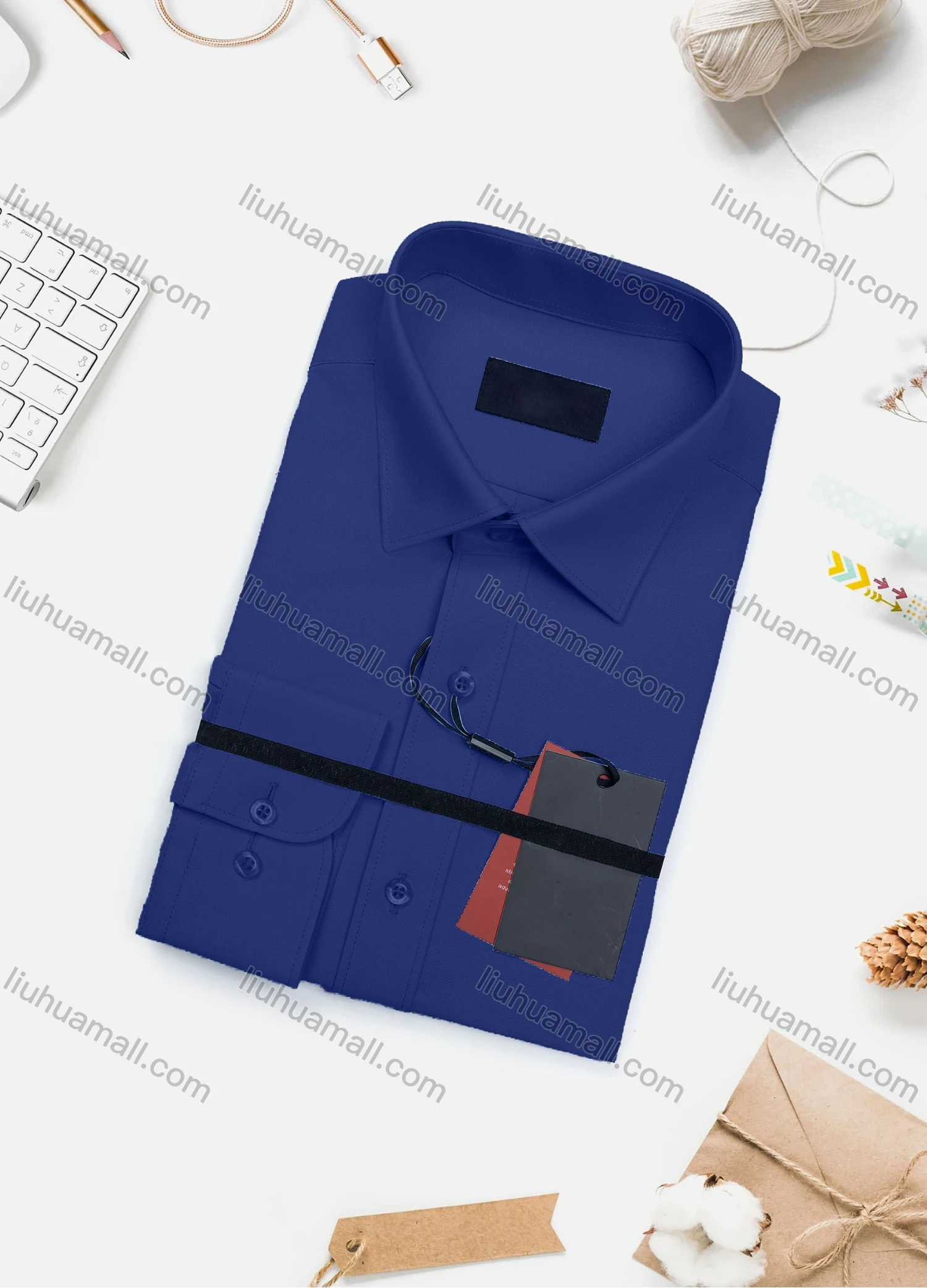 Wholesale Men's Casual Plain Long Sleeve Collared Button Down Shirt 0567-2# - Liuhuamall