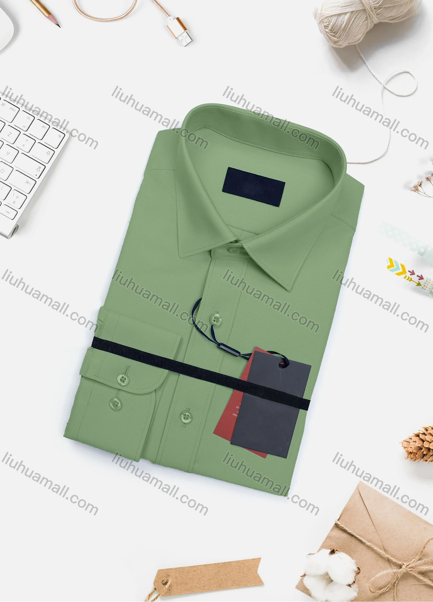 Wholesale Men's Casual Plain Long Sleeve Collared Button Down Shirt 0567-2# - Liuhuamall