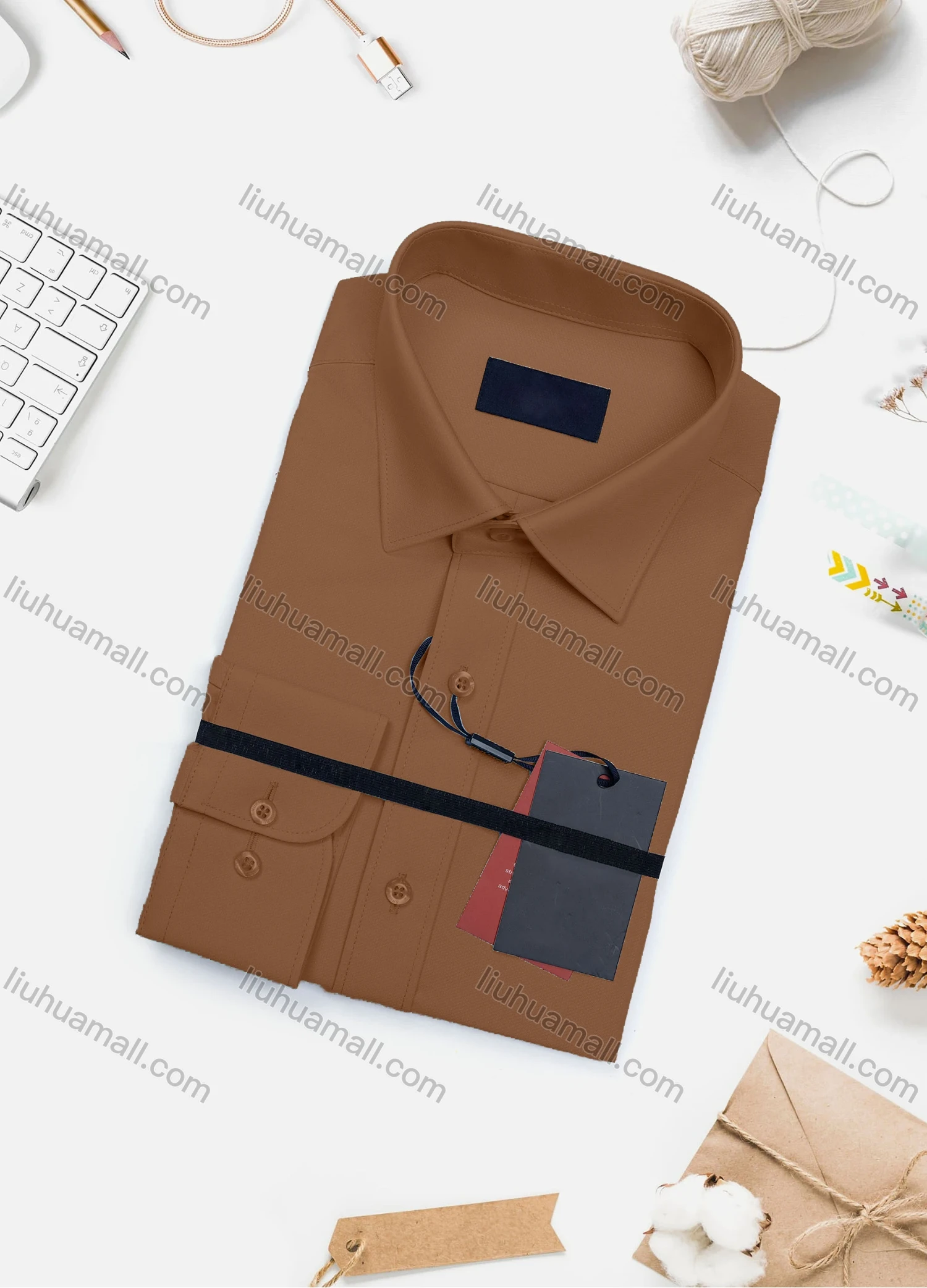 Wholesale Men's Casual Plain Long Sleeve Collared Button Down Shirt 0567-2# - Liuhuamall