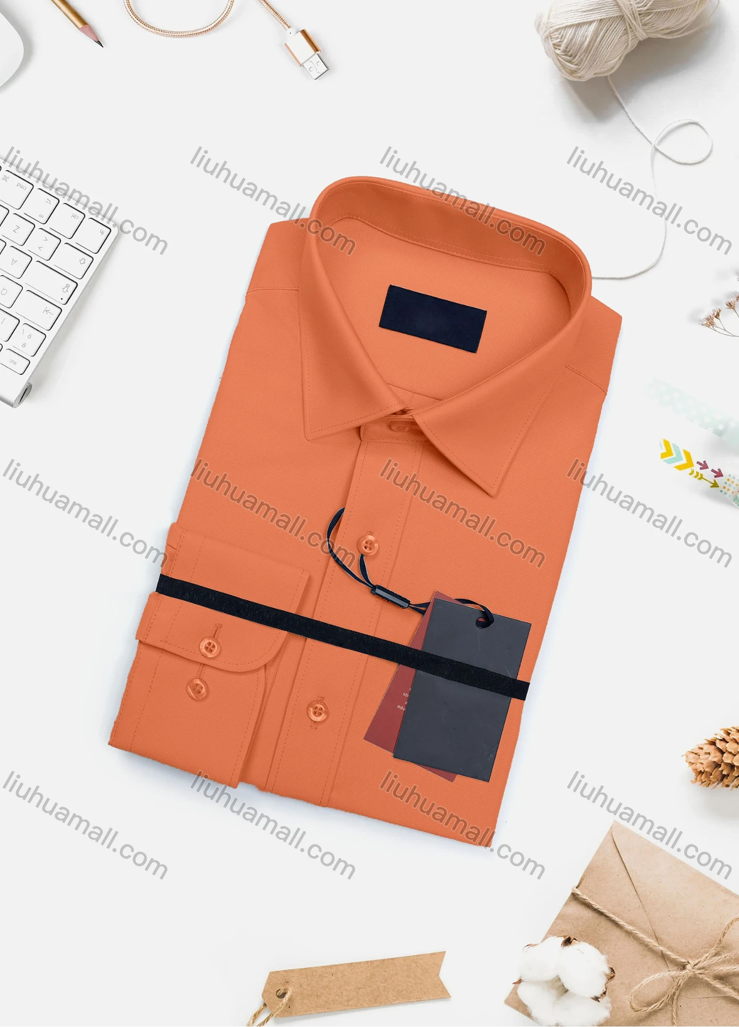 Wholesale Men's Casual Plain Long Sleeve Collared Button Down Shirt 0567-2# - Liuhuamall