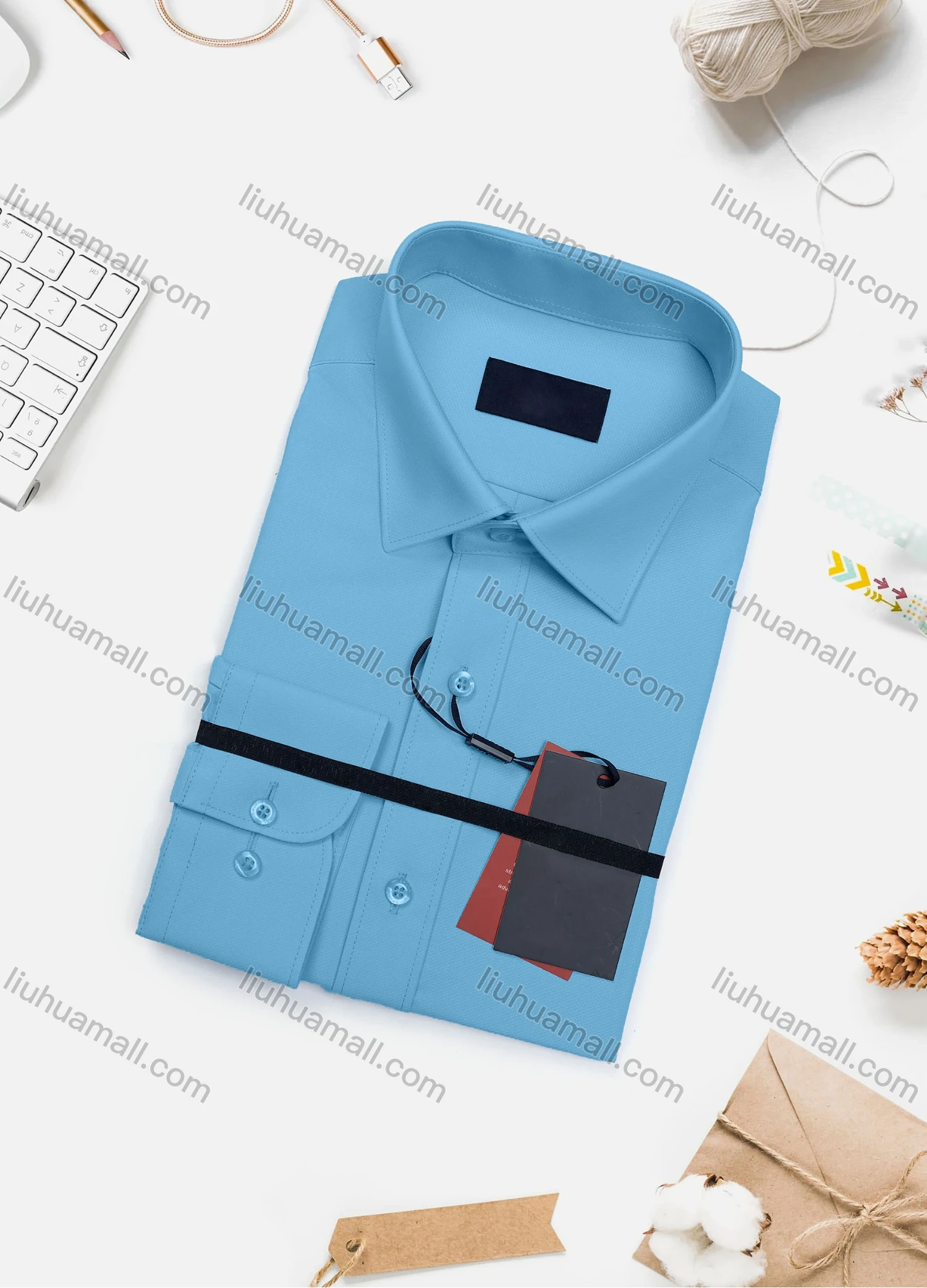 Wholesale Men's Casual Plain Long Sleeve Collared Button Down Shirt 0567-2# - Liuhuamall
